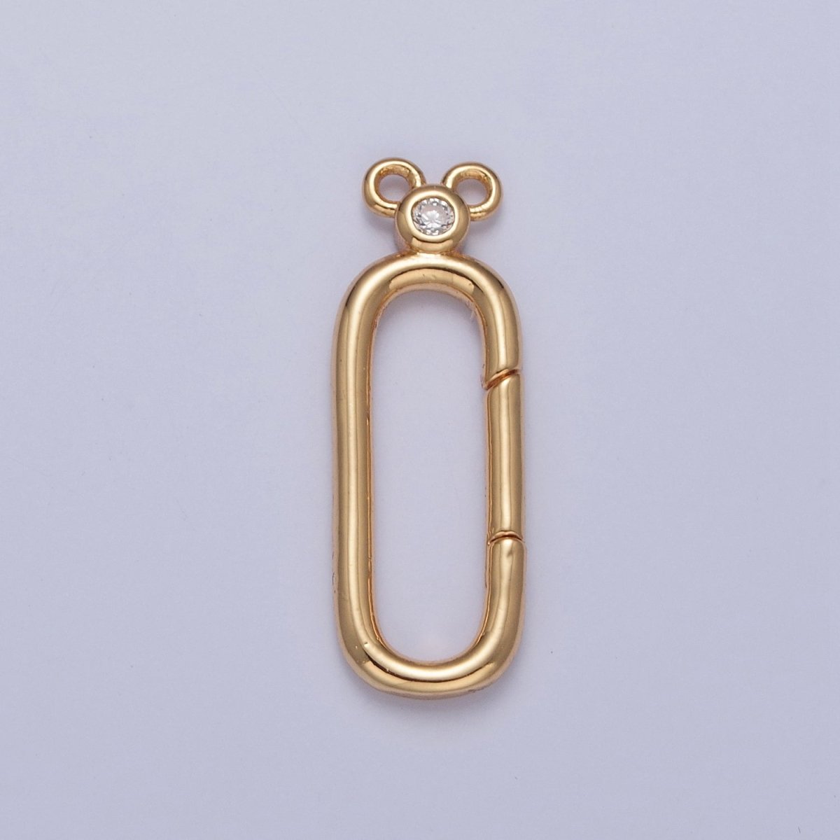 24K Gold Filled Jewelry Closure, Rectangle Toggle Clasps with Cubic Zirconia L-782~L-785 - DLUXCA