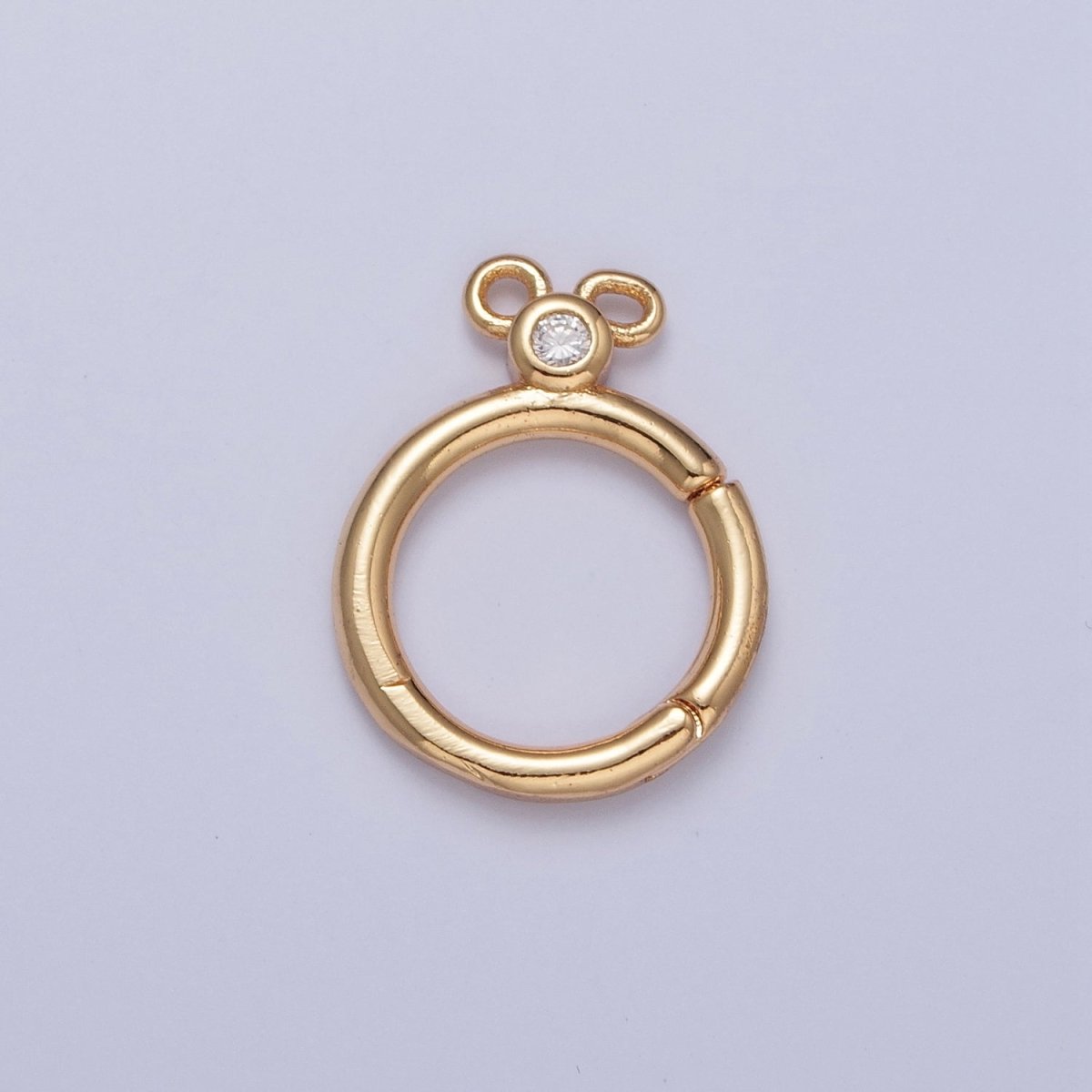24K Gold Filled Jewelry Closure, Round Toggle Clasps with Cubic Zirconia L-790~L-793 - DLUXCA