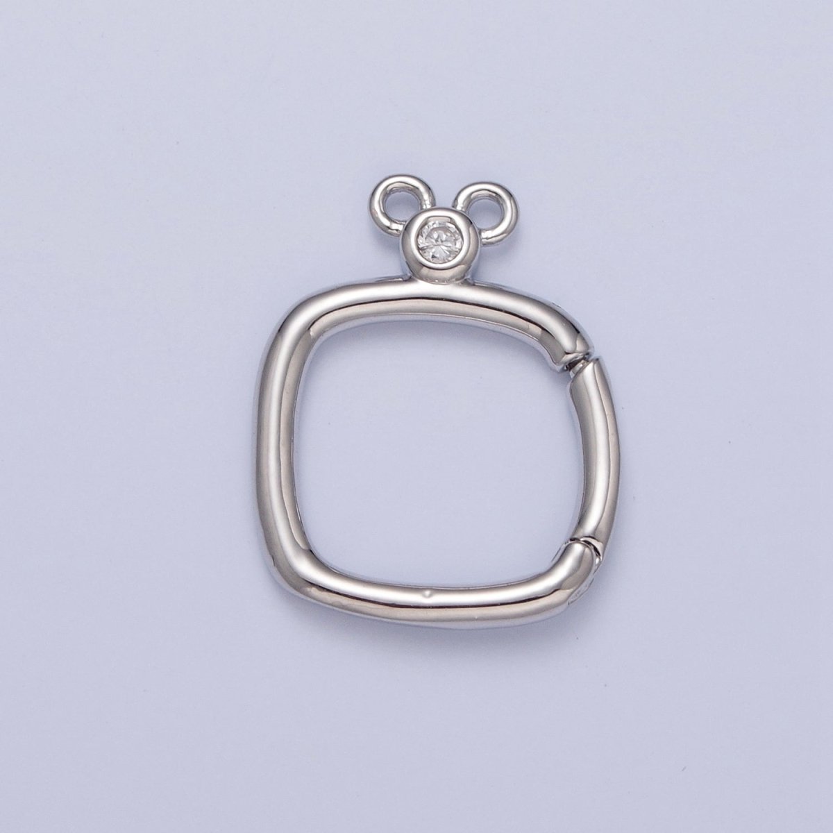 24K Gold Filled Jewelry Closure, Square Toggle Clasps with Cubic Zirconia L-794~L-797 - DLUXCA
