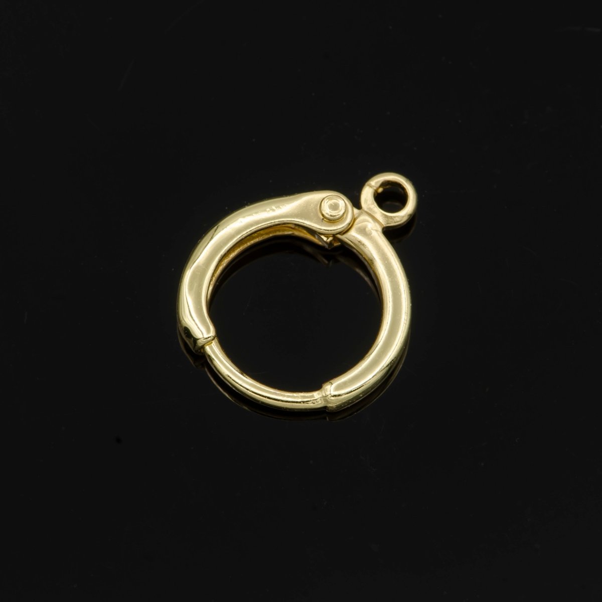 24K Gold Filled Lever Back Huggie Earrings Open Loop Supplies K-014 - DLUXCA