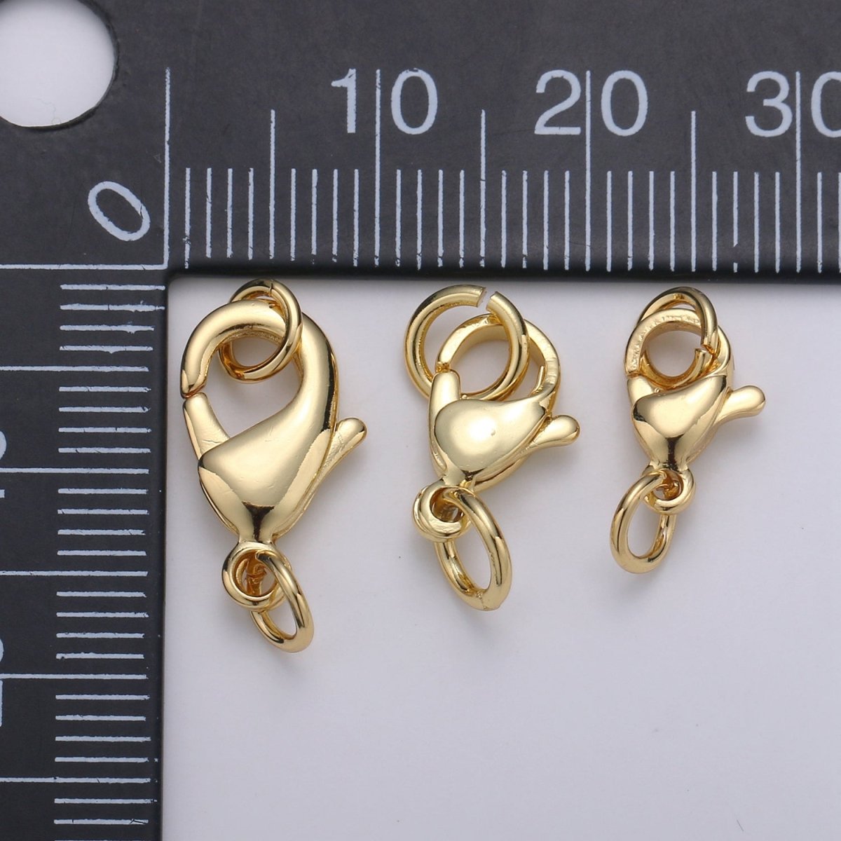 24K Gold Filled Lobster Clasp with Jump Rings for DIY Jewelry Making Necklace Bracelet Anklet L-129 L-132 L-135 - DLUXCA