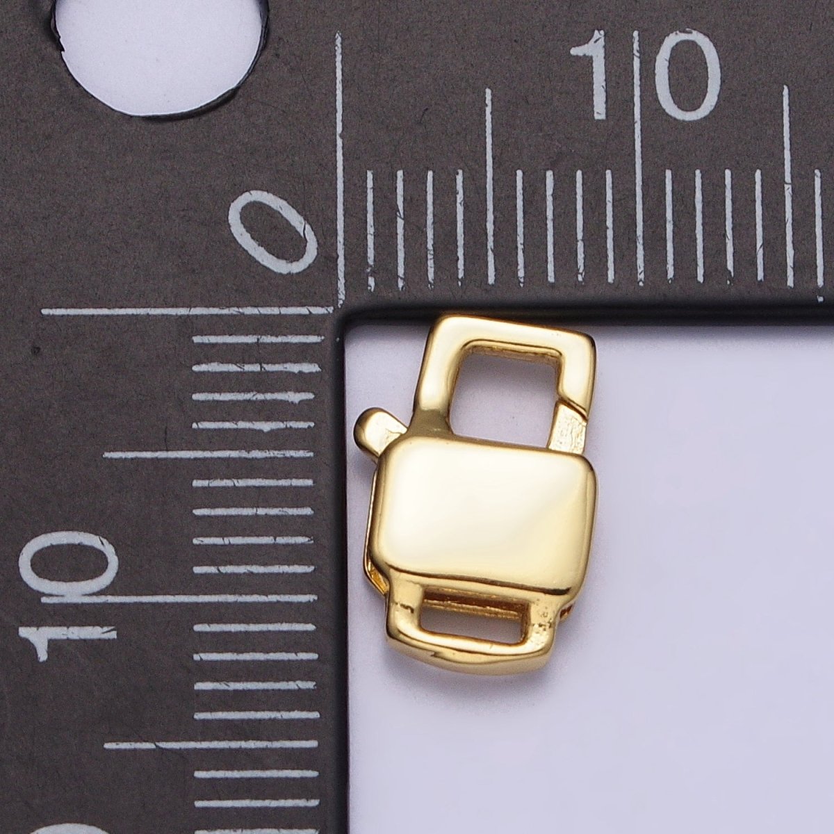 24K Gold Filled Lobster Clasps Geometric Rectangular Jewelry Closure Supply in Gold & Silver | Z-127 Z-128 - DLUXCA