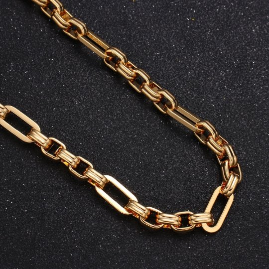 24K Gold Filled Long and Short Cable Chain by the Yard Wholesale Roll Chain For Jewelry Necklace Bracelet Anklet Making | ROLL-422 Clearance Pricing - DLUXCA