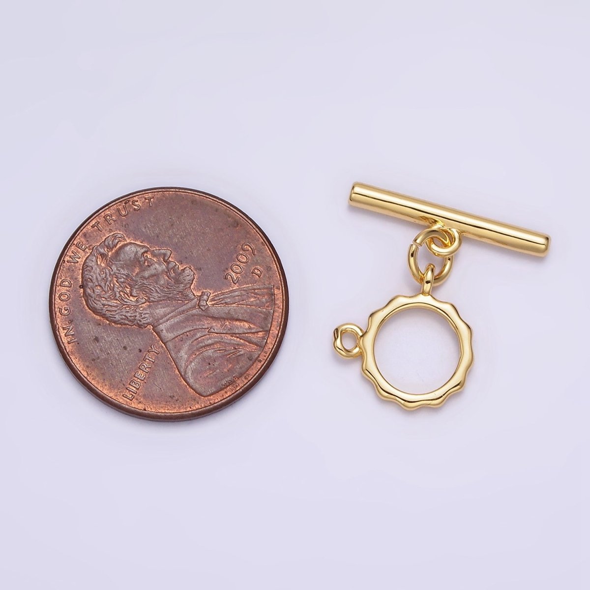 24K Gold Filled Loop Wavy Round OT Toggle Clasps Closure Jewelry Making Supply | Z-445 - DLUXCA
