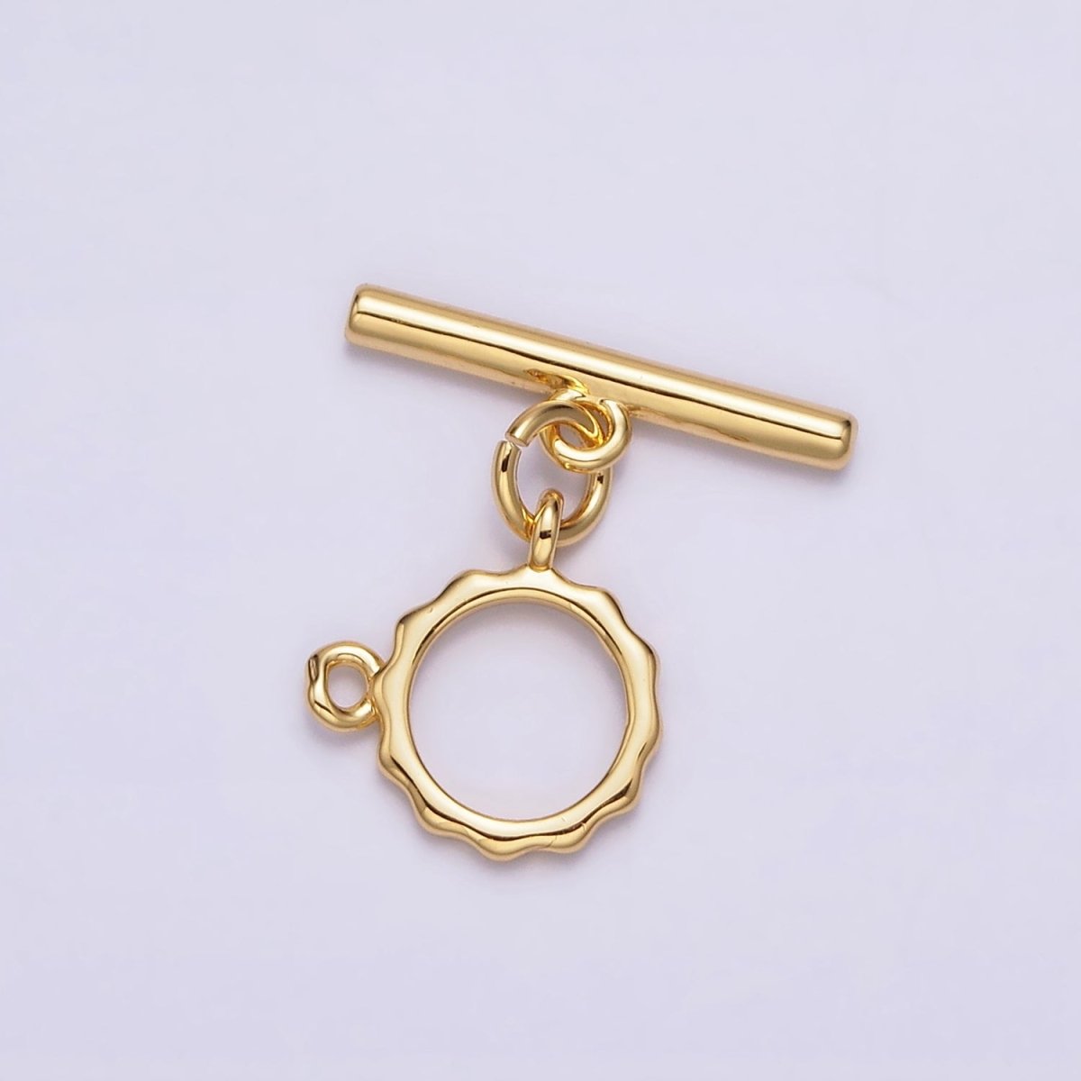 24K Gold Filled Loop Wavy Round OT Toggle Clasps Closure Jewelry Making Supply | Z-445 - DLUXCA