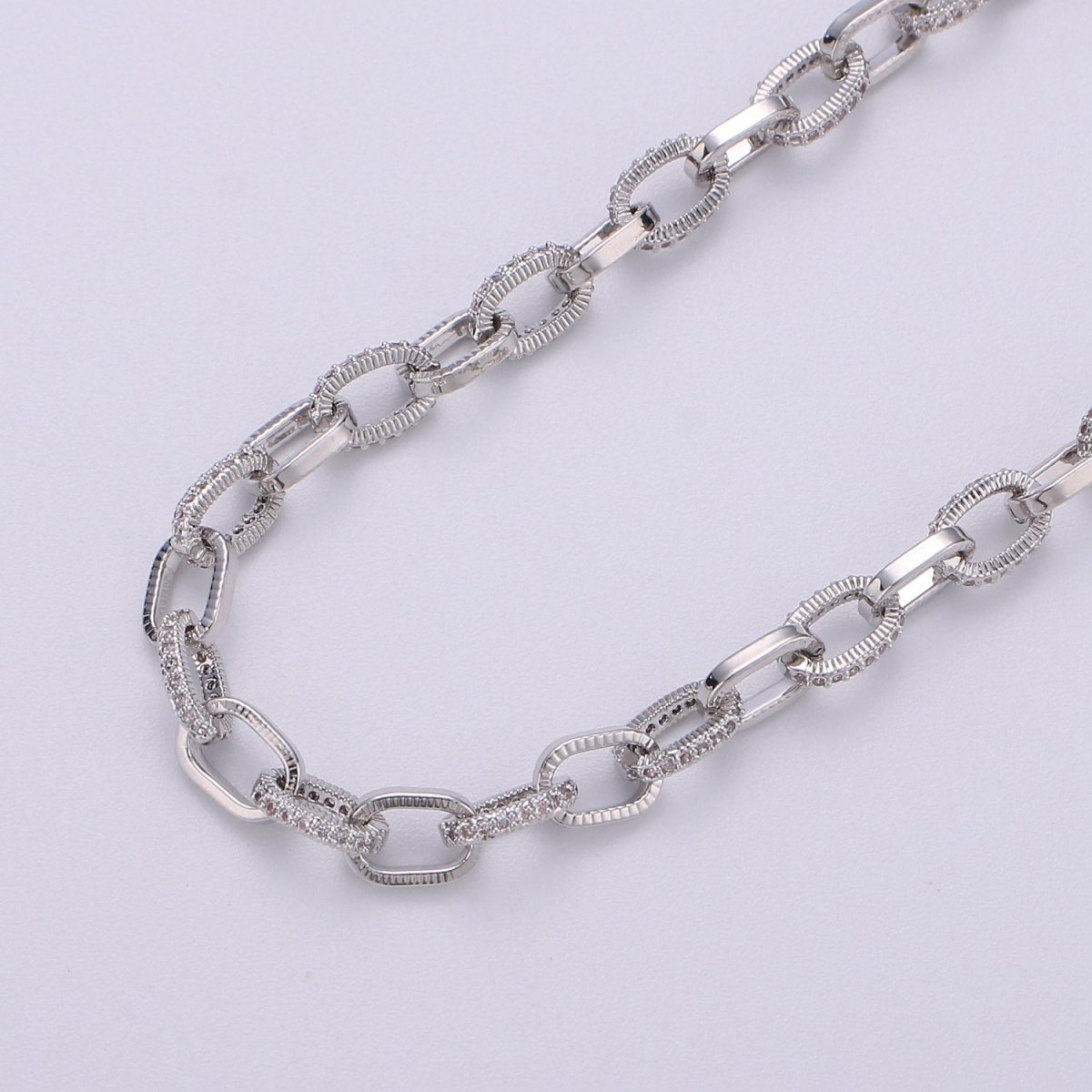 24K Gold Filled Micro Pave Chain CZ, CABLE Link Chain by Meter, Cubic Chunky Chain For Jewelry Making | ROLL-295 (O-069), ROLL-296 (O-070) Clearance Pricing - DLUXCA