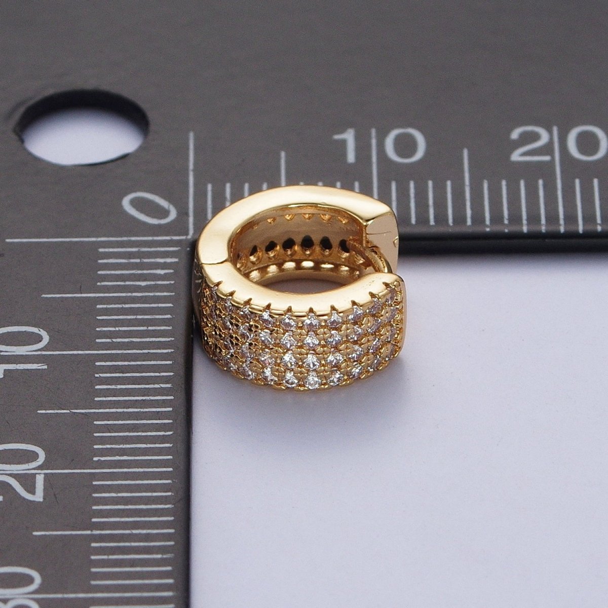 24K Gold Filled Micro Pave Cubic Zirconia Small Hoop Earrings Simple Dainty Huggie Gold Earrings X833 - DLUXCA