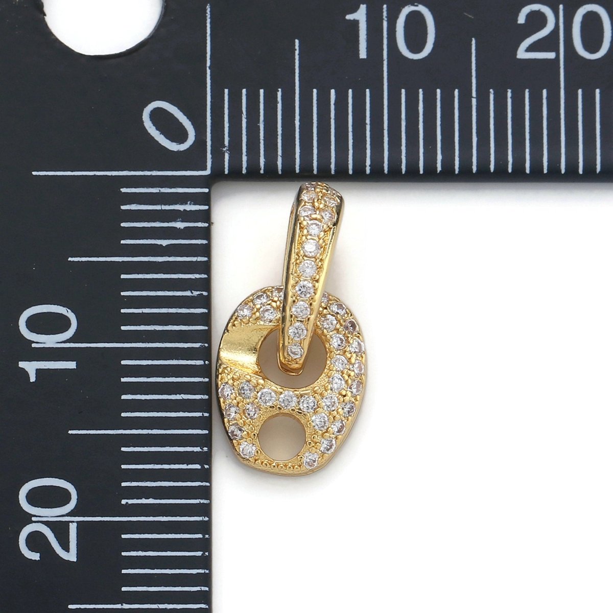 24k Gold Filled Micro Pave CZ Geometric Pendant Charm, Micro Pave Soda Cap Earring Pendant Charm, Gold Filled Pendant, For DIY Jewelry K-553 - DLUXCA