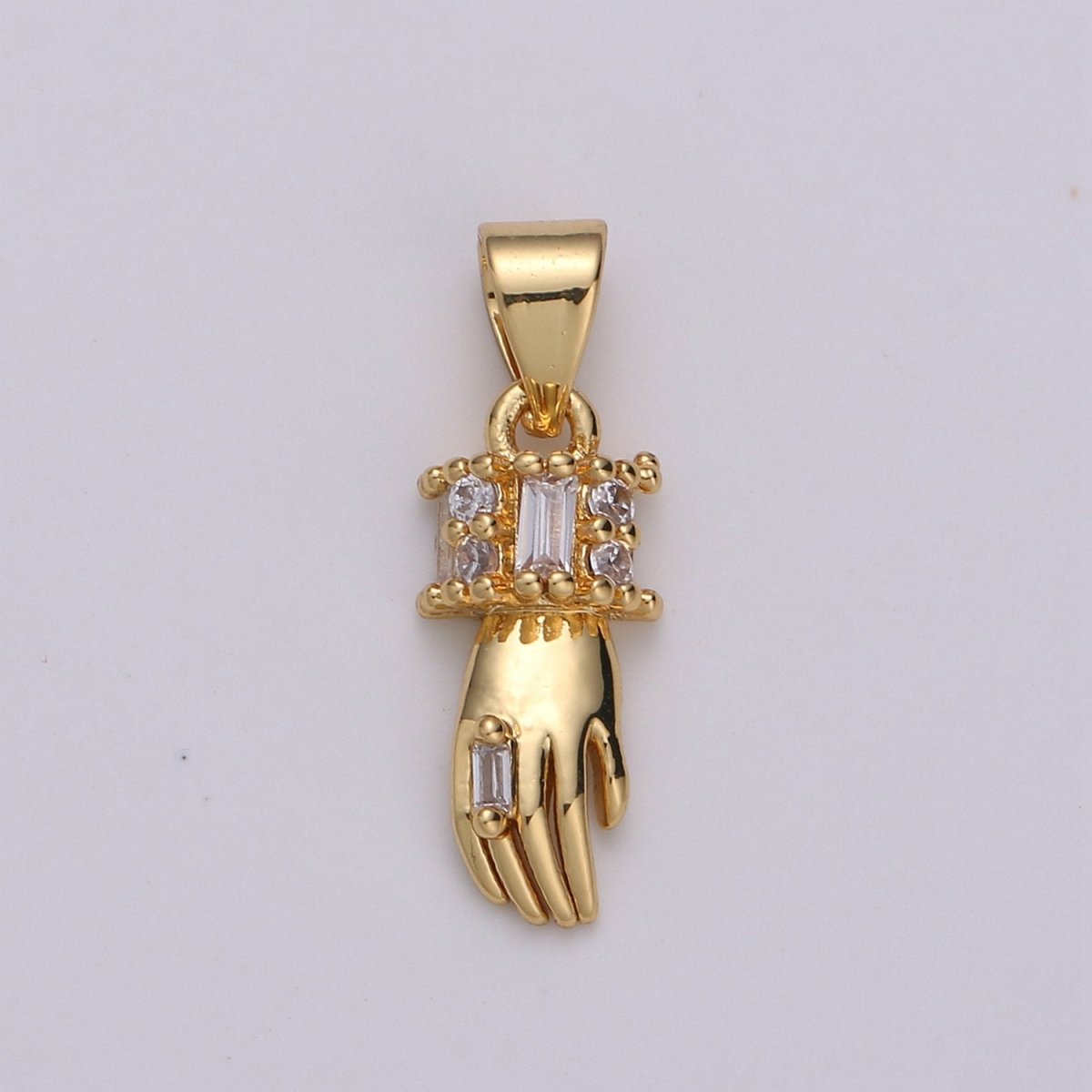 24k Gold Filled Micro Pave CZ Heart Pendant Charm, Gold Hand Micro Pave CZ Pendant Charm, Gold Filled Pendant, For DIY Jewelry I-802 I-803 - DLUXCA