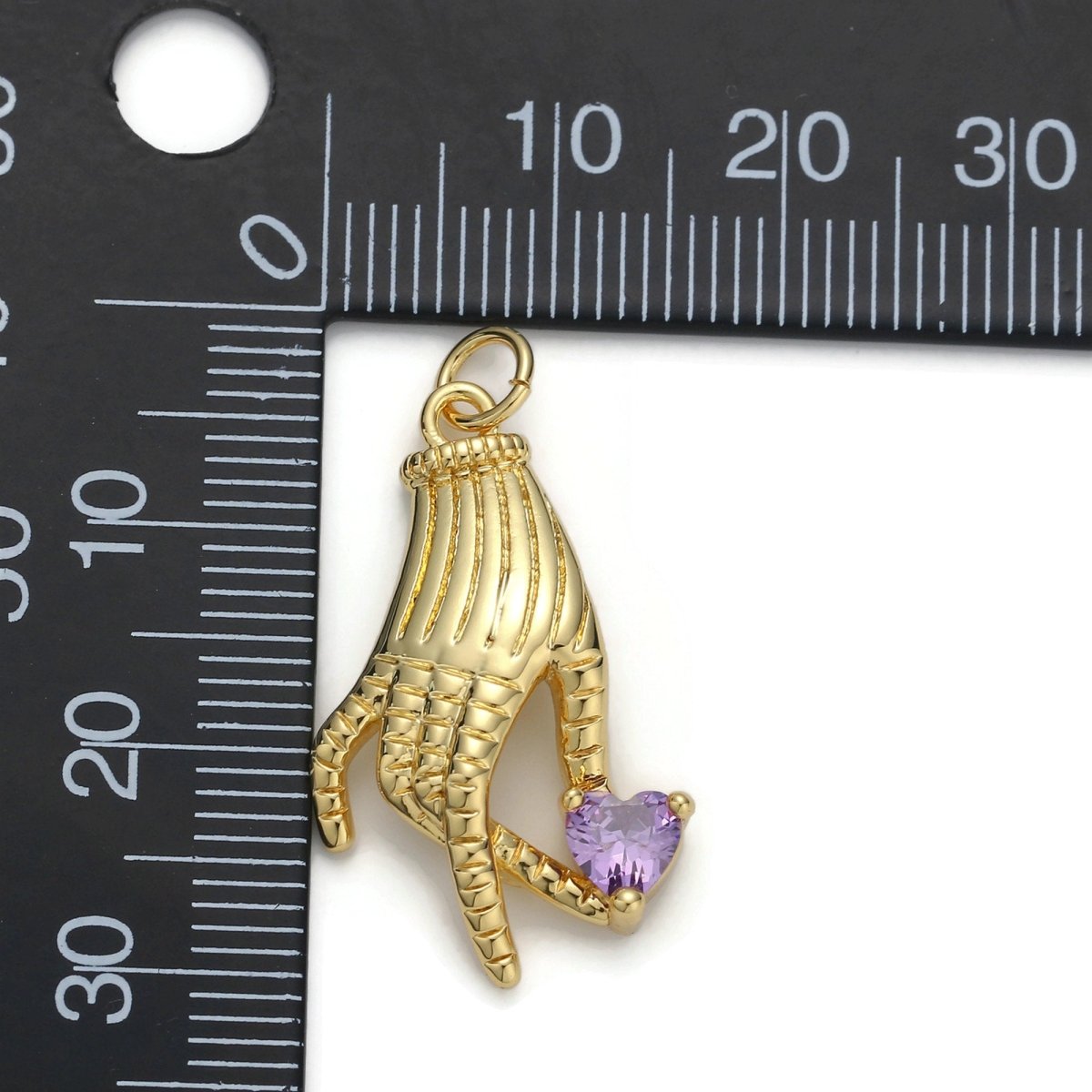 24k Gold Filled Micro Pave CZ Heart Pendant Charm, Heart in Hand Micro Pave CZ Pendant Charm, Gold Filled Pendant, For DIY Jewelry D-039 - DLUXCA