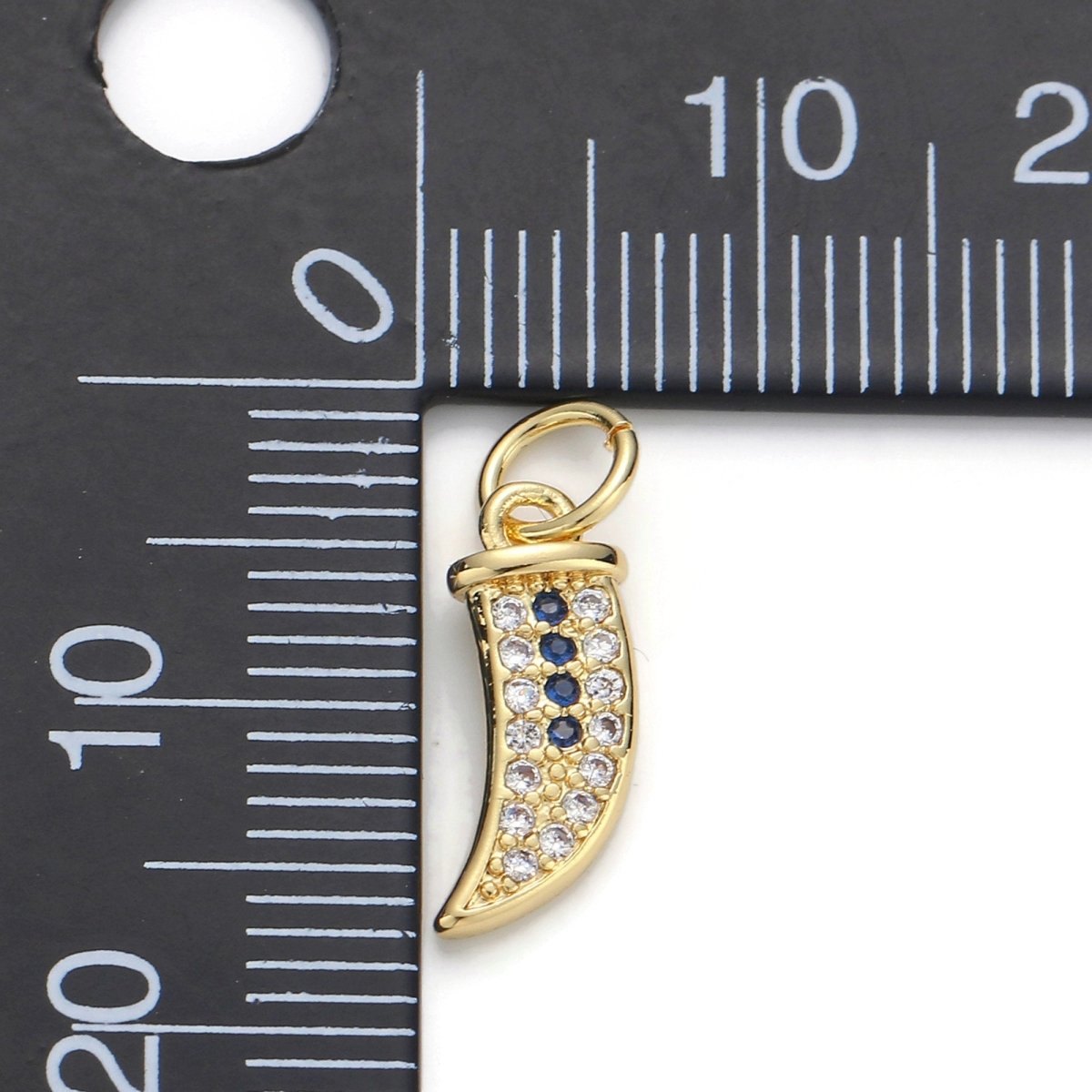 24k Gold Filled Micro Pave CZ Janbiya Dagger Pendant Charm, Micro Pave CZ Pendant Charm, Gold Filled Pendant, For DIY Jewelry D-040 - DLUXCA
