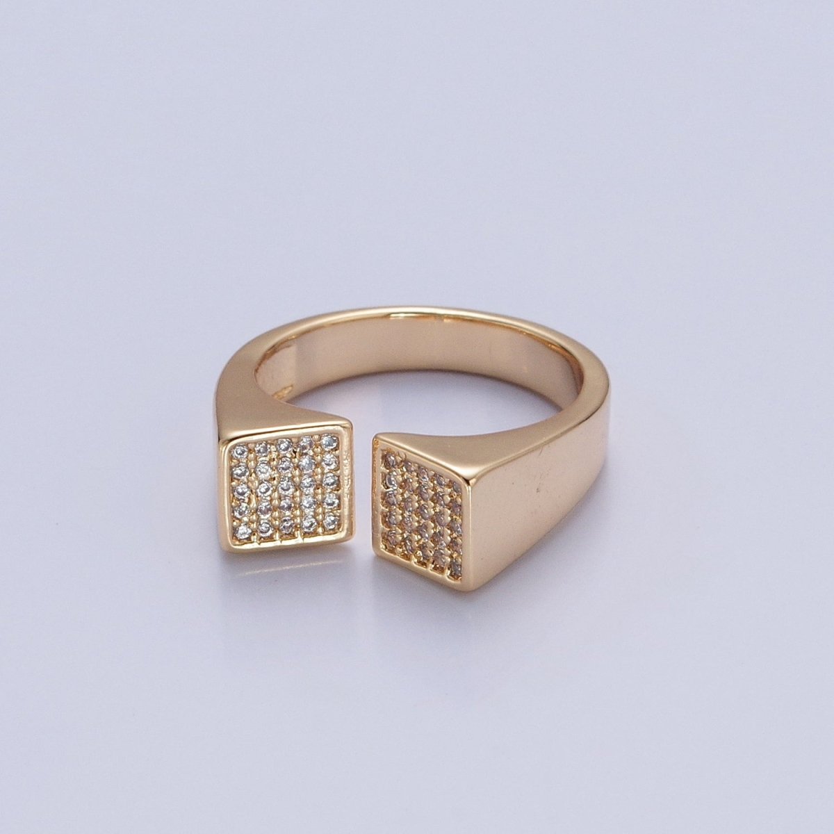 24k Gold Filled Micro Pave CZ Open Ring in Silver & Gold O-2268 O-2269 - DLUXCA