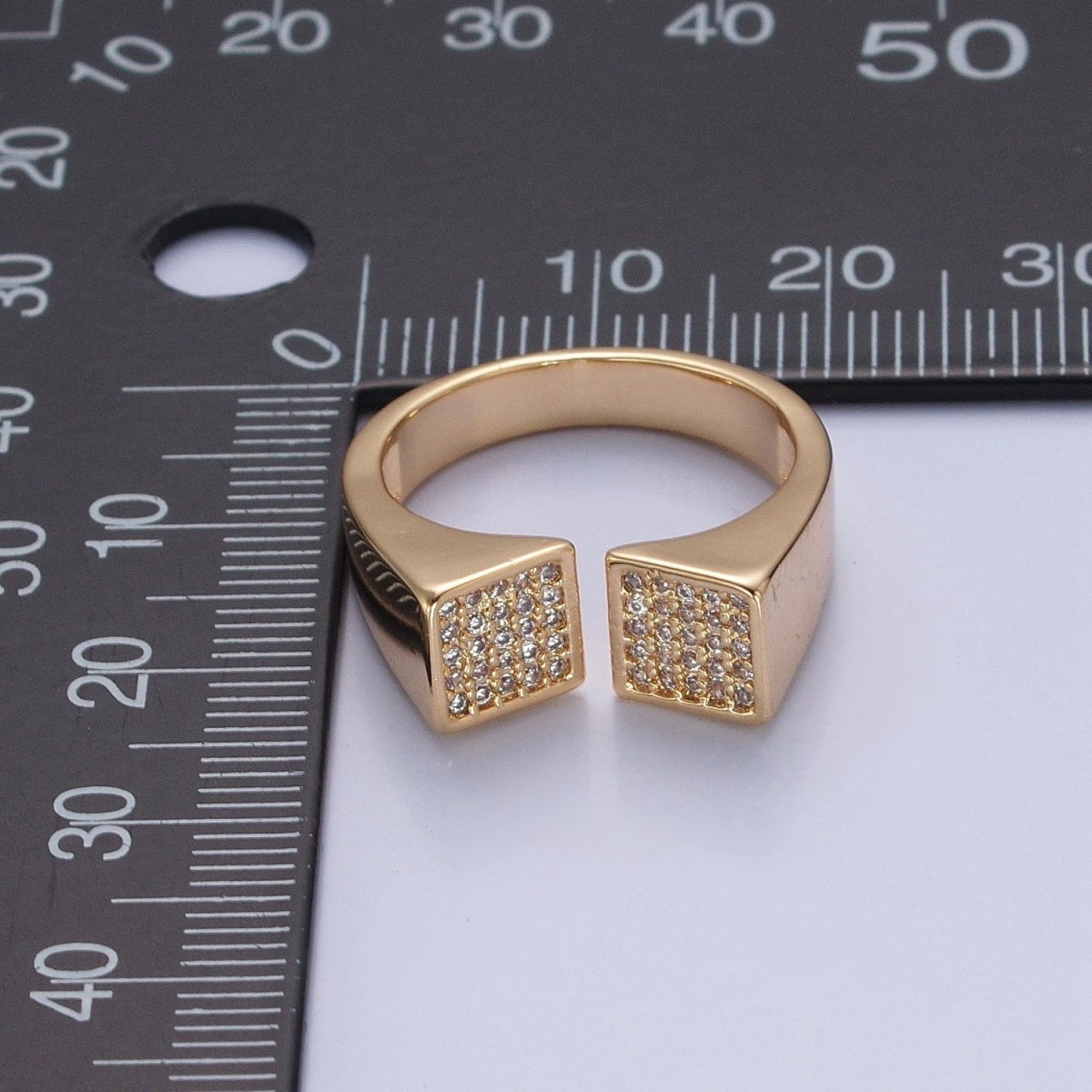 24k Gold Filled Micro Pave CZ Open Ring in Silver & Gold O-2268 O-2269 - DLUXCA
