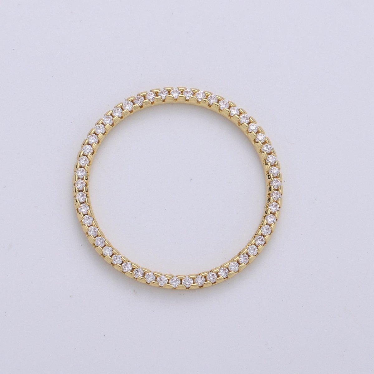 24k Gold Filled Micro Pave Geometric Charm Open Circle Charm, Ring Pendant, Eternity Jewelry, Infinity Circle for Necklace Component D-087 D-098 - DLUXCA