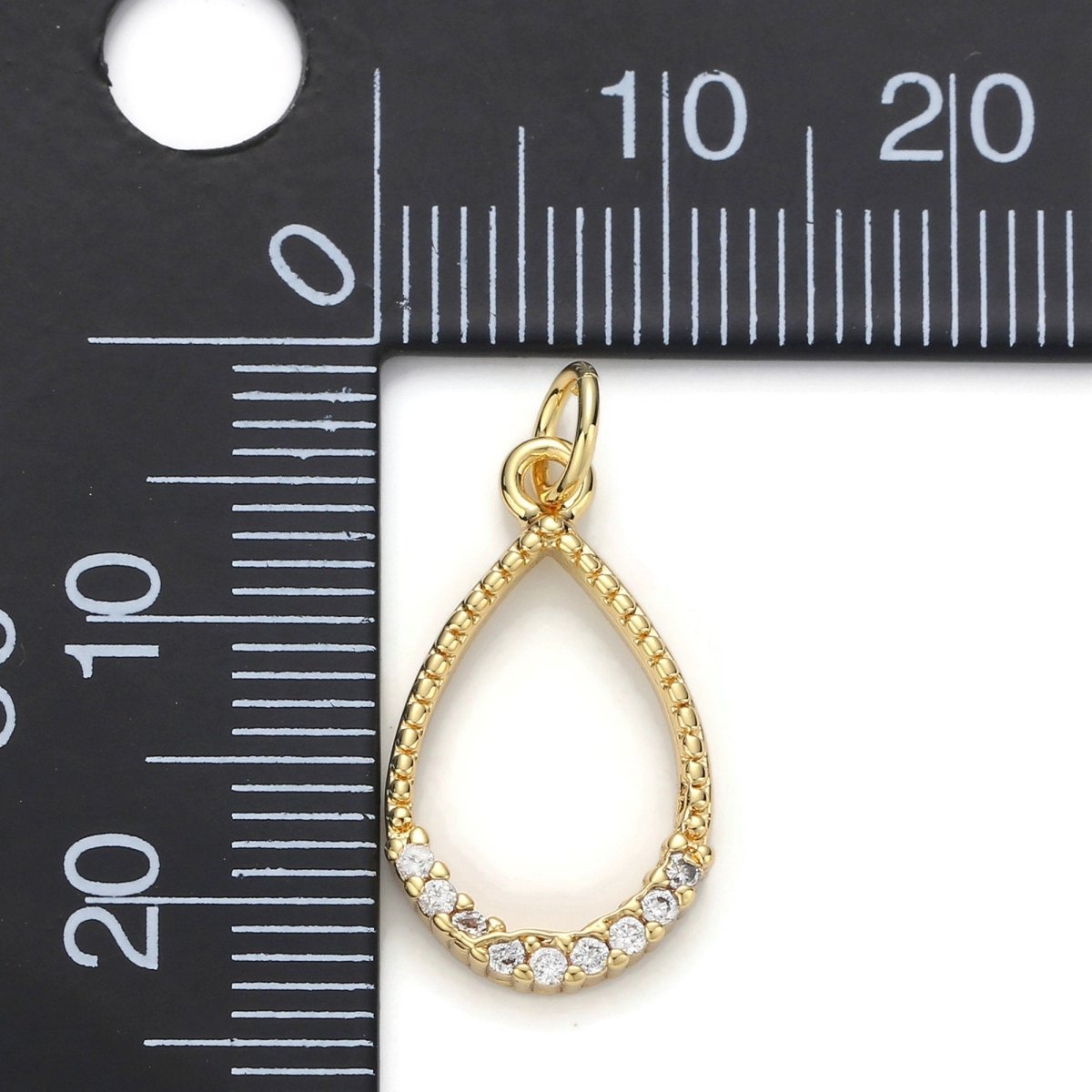 24k Gold Filled Micro Pave Geometric Oval Charm, Cubic Zirconia Geometric Oval Pendant Charm, Gold Filled Charm, For DIY Jewelry D-043 - DLUXCA