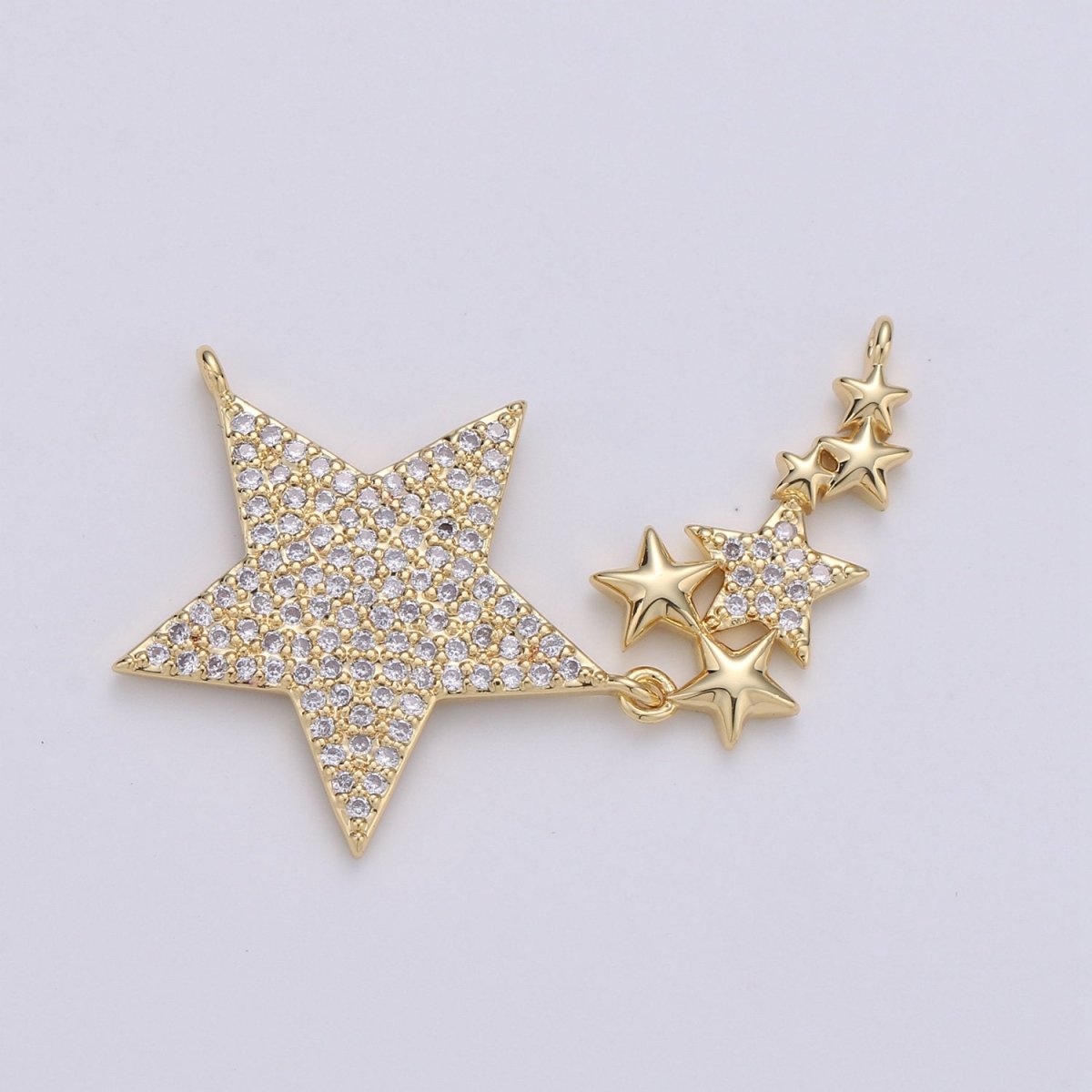 24k Gold Filled Micro Pave Star Charm, Twinkle little Star Pendant Charm, Gold Filled Charm, For DIY Necklace Component F-440 - DLUXCA