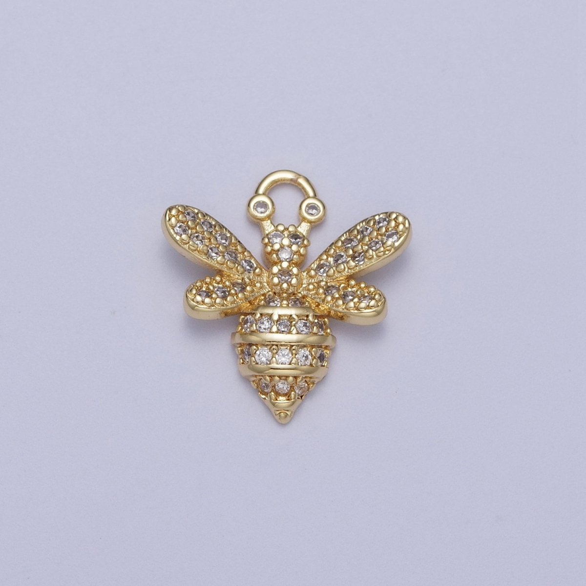 24K Gold Filled Micro Paved CZ Mini Bumble Queen Bee For Jewelry Making | A-296 - DLUXCA