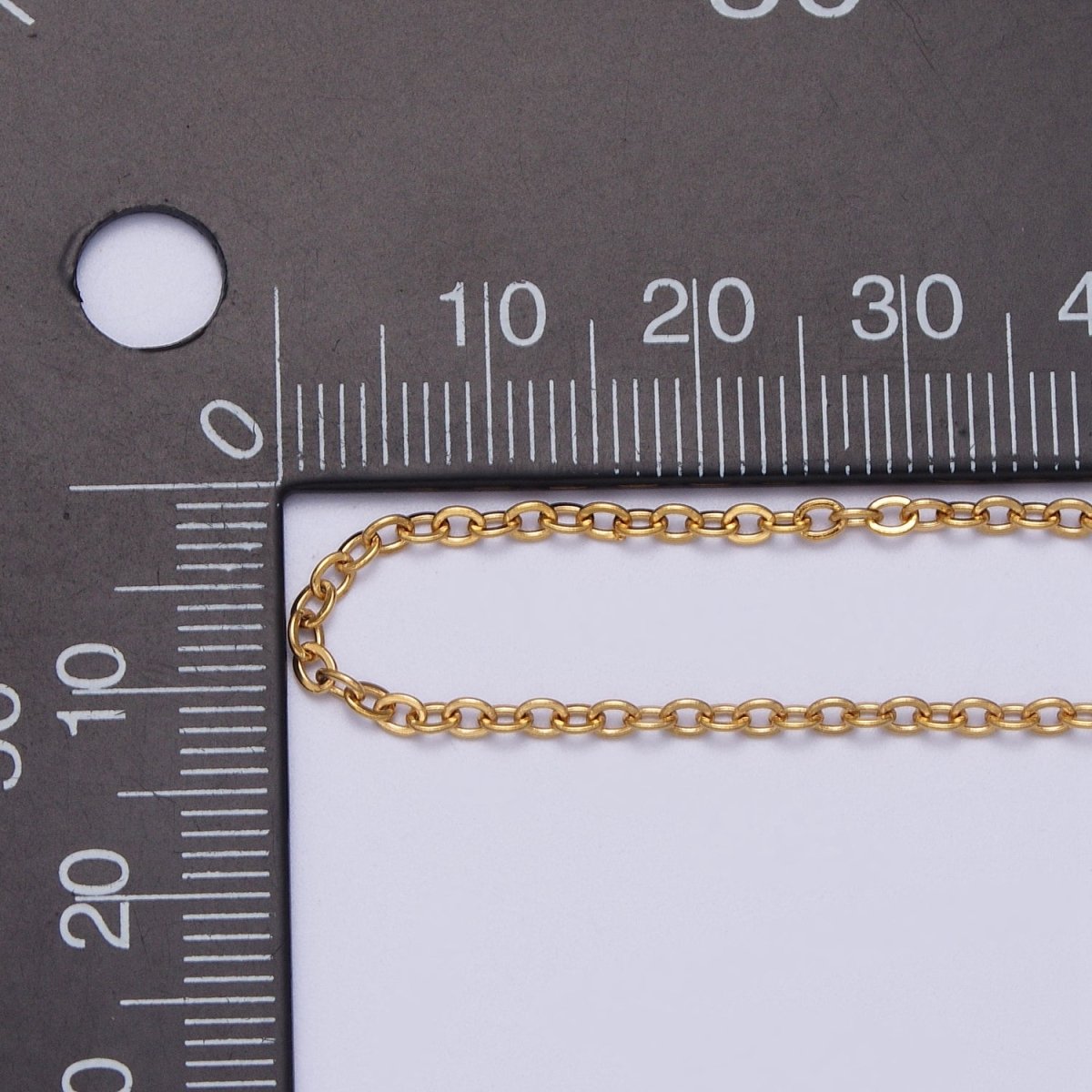 24K Gold Filled Mini 2mm Cable Unfinished Chain in Gold & Silver | ROLL-953 ROLL-954 Clearance - DLUXCA