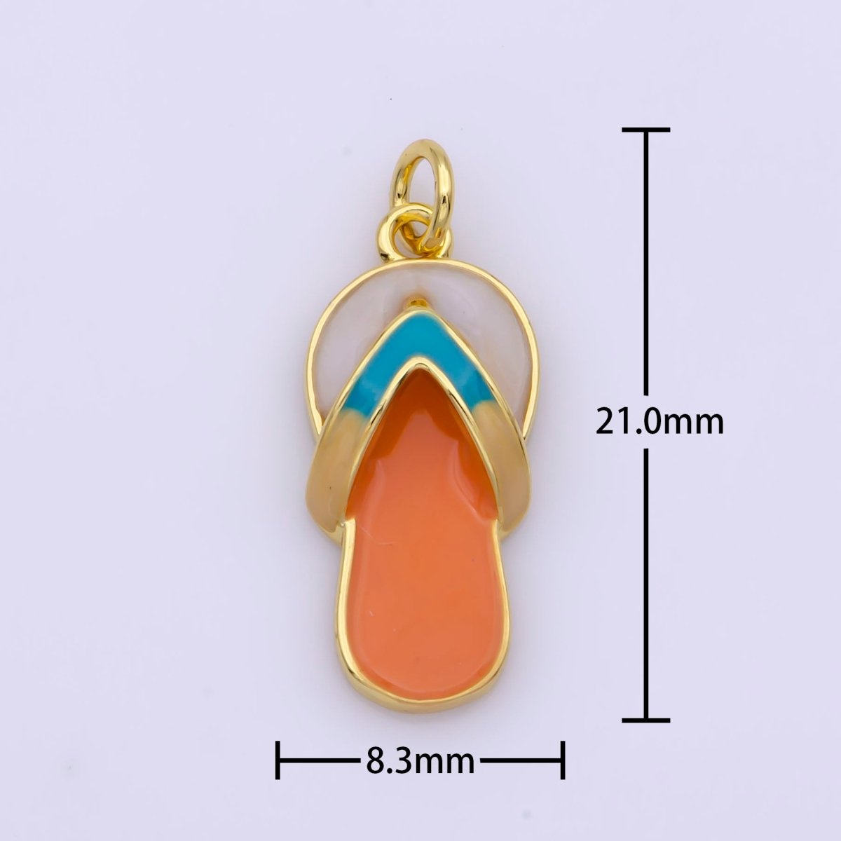 24K Gold Filled Mini Enamel Flip Flop Sandal Summer Beach Inspired Charm| M-813 - DLUXCA