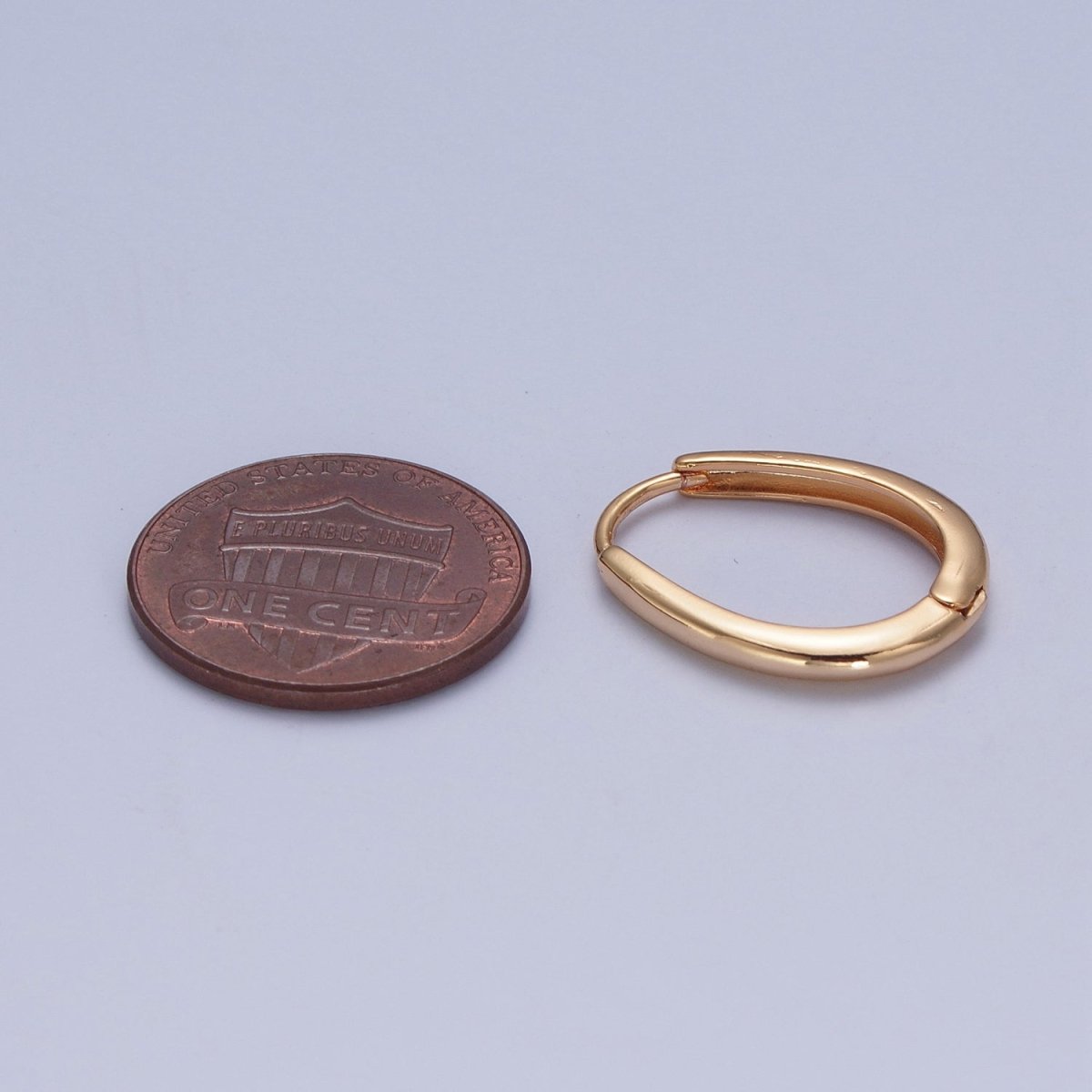 24K Gold Filled Minimalist Thin U Shaped Huggie Hoops Earrings P-305 - DLUXCA