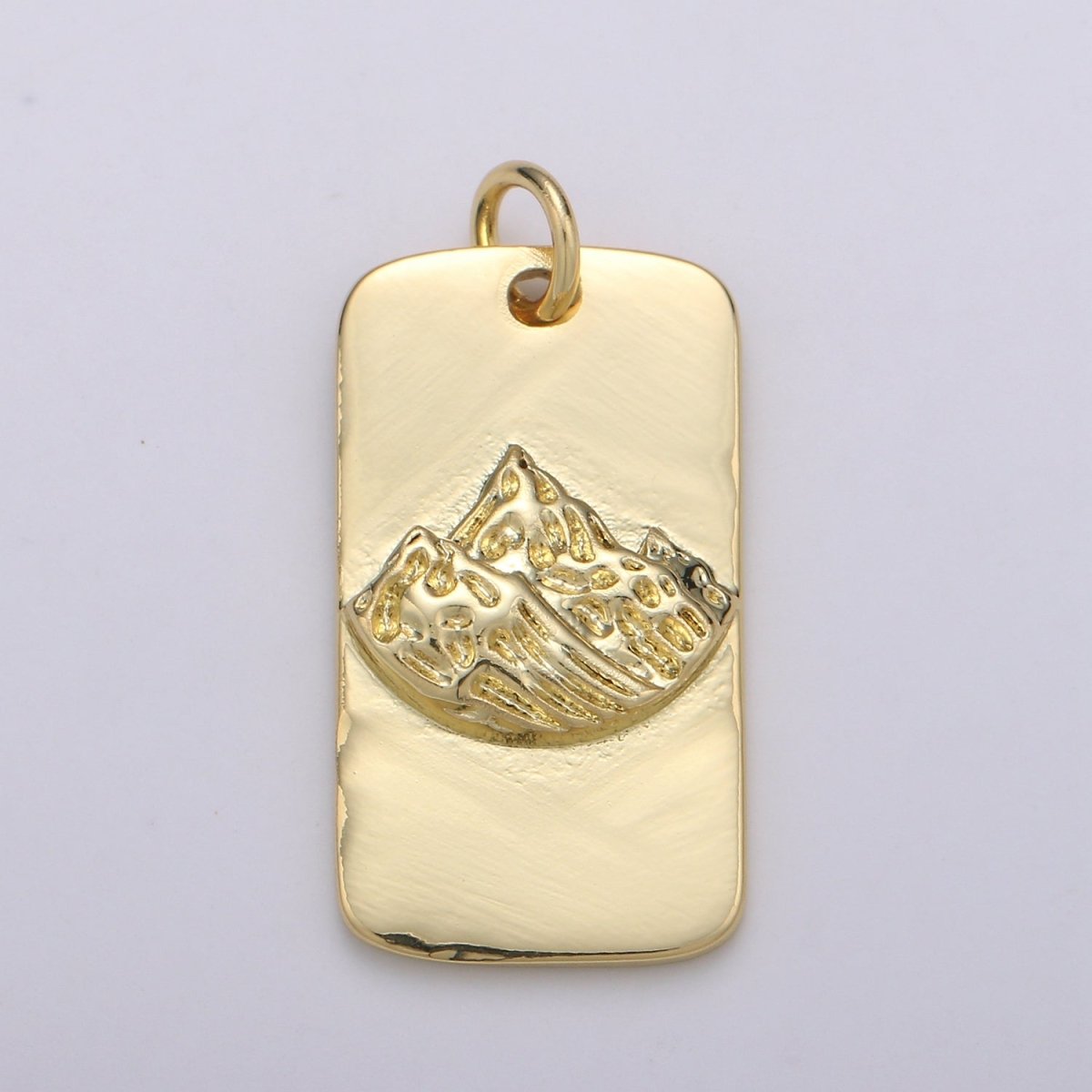 24K Gold Filled Mountain Rectangle Charm E-009 - DLUXCA