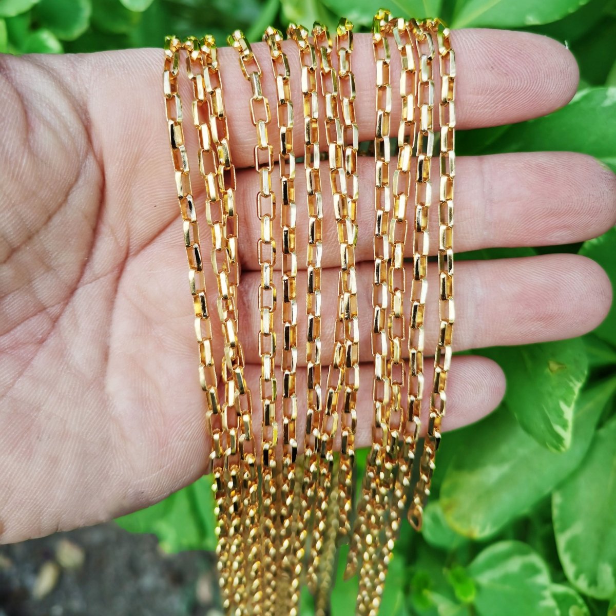 24K Gold Filled Necklace, Cable Necklace, 3.4mm 17.6 Inches w/ Lobster Clasps | CN-887 Clearance Pricing - DLUXCA