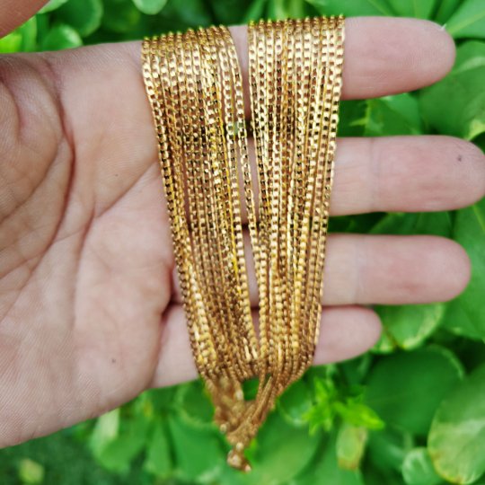 24K Gold Filled Necklace - Curb Linked Necklace - Gold Curb Chain Layering Necklace 19.7" 1.9 mm ready to wear chain | CN-818 Clearance Pricing - DLUXCA