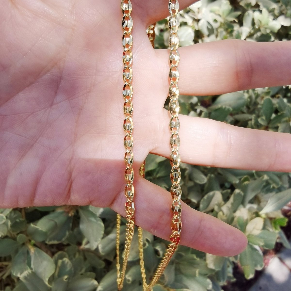24K Gold Filled Necklace, Statement 4mm, 20 inches Mariner Necklace w/ Lobster Clasps | CN-751 Clearance Pricing - DLUXCA