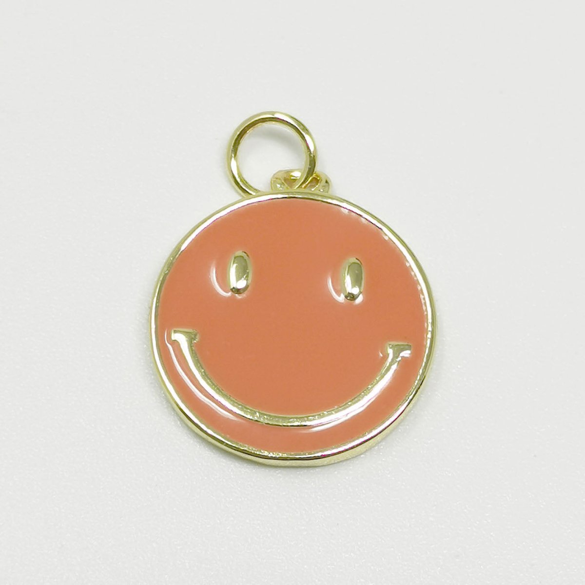 24K Gold Filled Orange Smiley Face Charm E-084 - DLUXCA