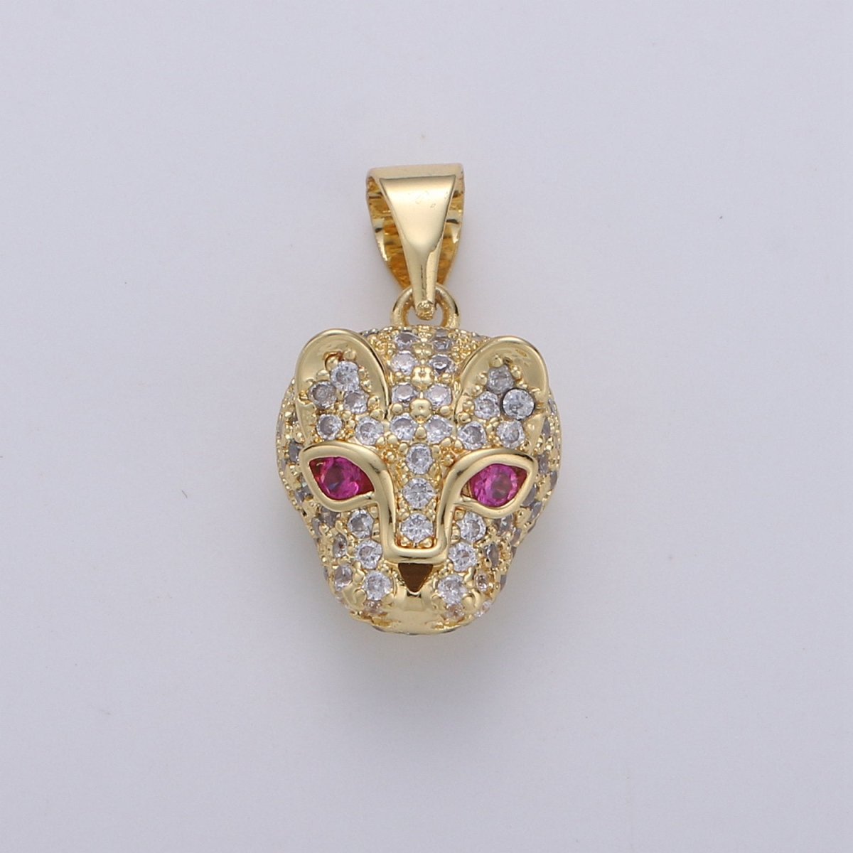 24K Gold Filled Panther Charm Micro Pave Pendant for DIY Jewelry Making, Gold Animal Jewelry for Necklace Bracelet Supply I-814 - DLUXCA