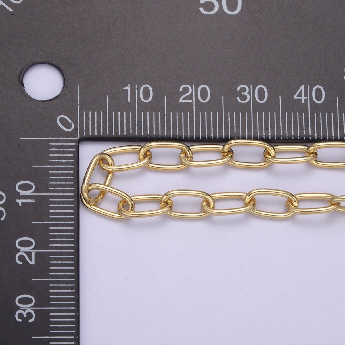 24K Gold Filled PaperClip Chain, 5mm Width Unfinished Chain For Jewelry Making Supply Component | ROLL-649 Clearance Pricing - DLUXCA