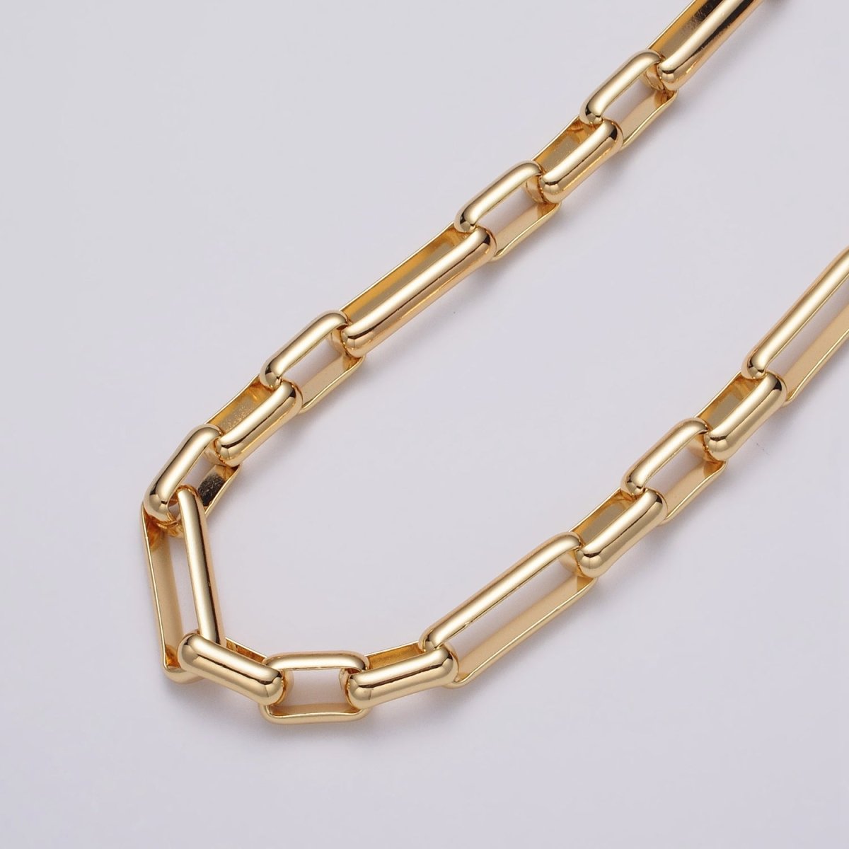 24K Gold Filled PAPERCLIP Chain by Yard Unfinished Chain For Necklace Bracelet Jewelry Making | ROLL-1131 Clearance Pricing - DLUXCA