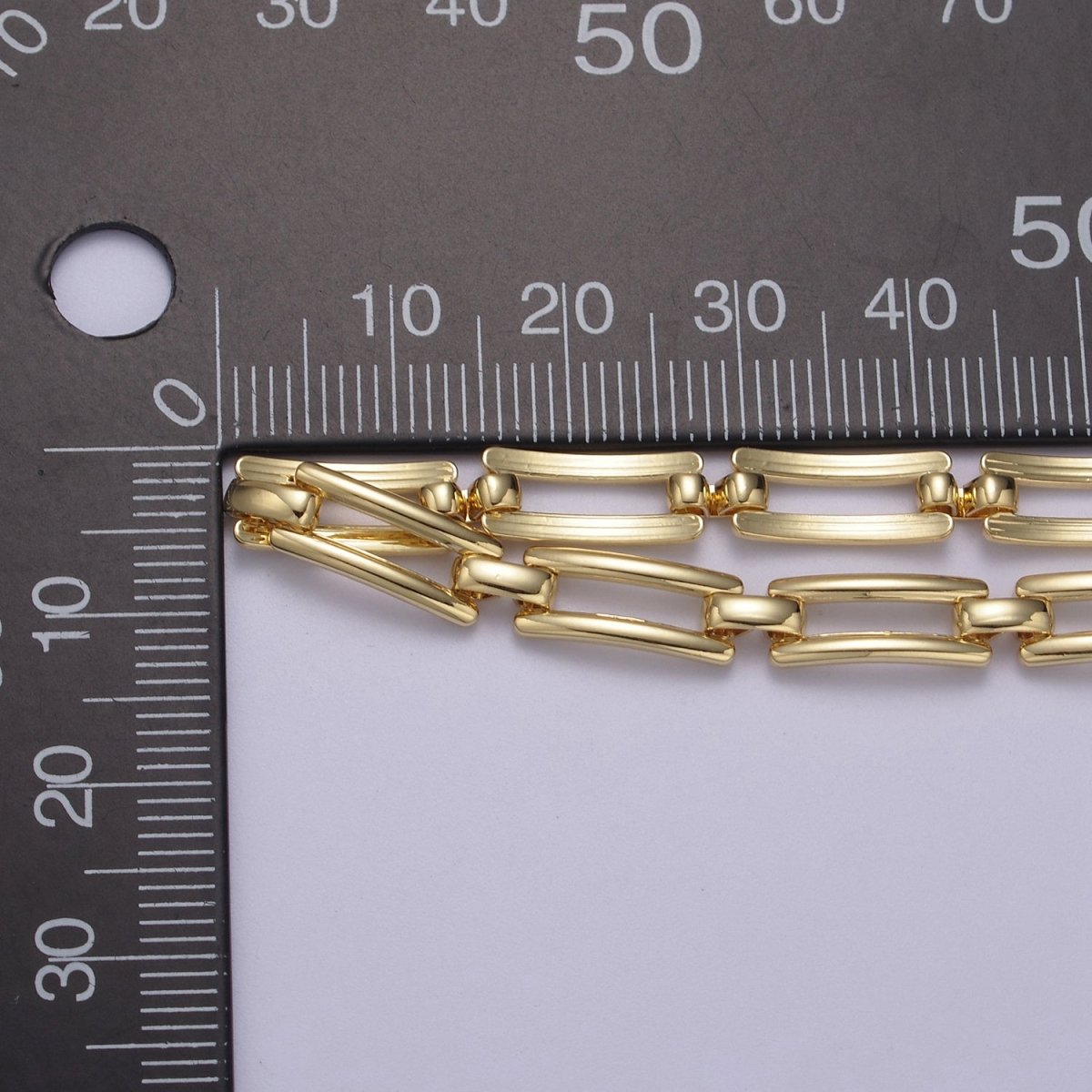 24K Gold Filled Paperclip Chain, Curved 12.6X5.4mm Chain For Jewelry Bracelet Making | ROLL-701 Clearance Pricing - DLUXCA