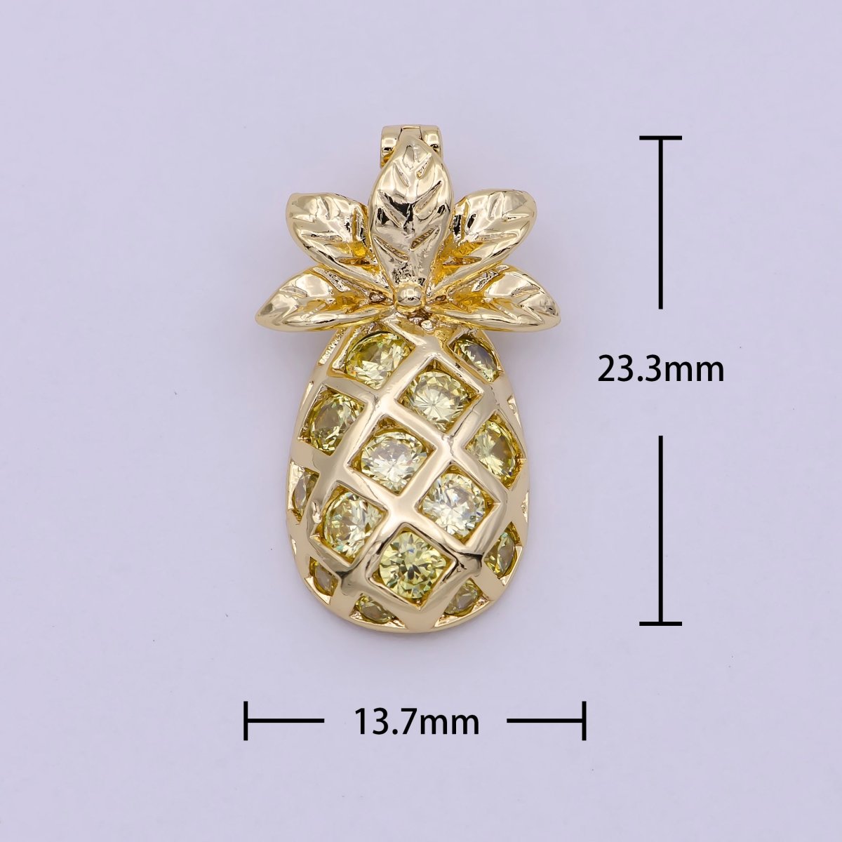 24k Gold Filled Pineapple Charm Dole Whip Pendant for Necklace Earring Bracelet Charm Fruit Inspired Jewelry Making C-638 - DLUXCA