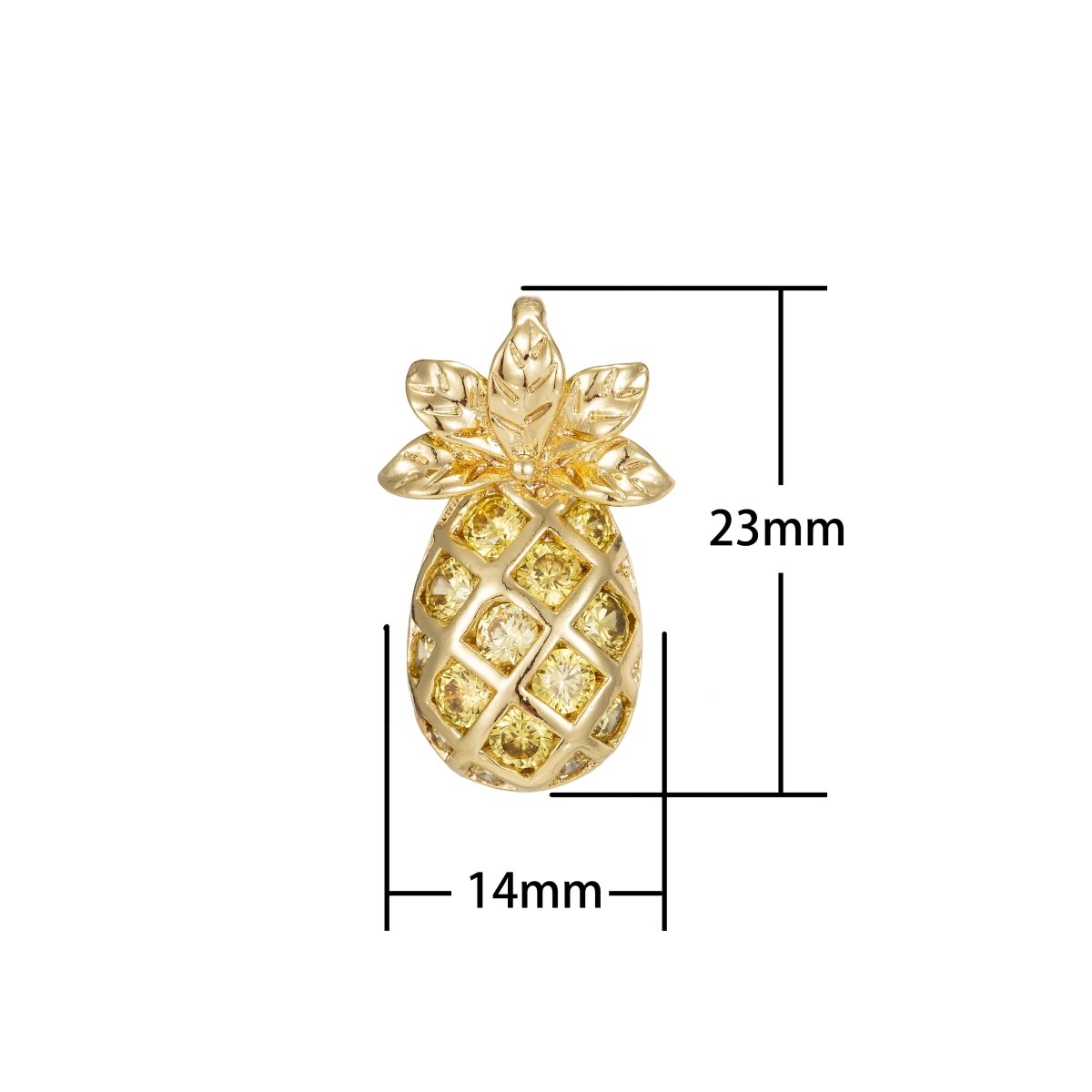 24k Gold Filled Pineapple Charm Dole Whip Pendant for Necklace Earring Bracelet Charm Fruit Inspired Jewelry Making C-638 - DLUXCA