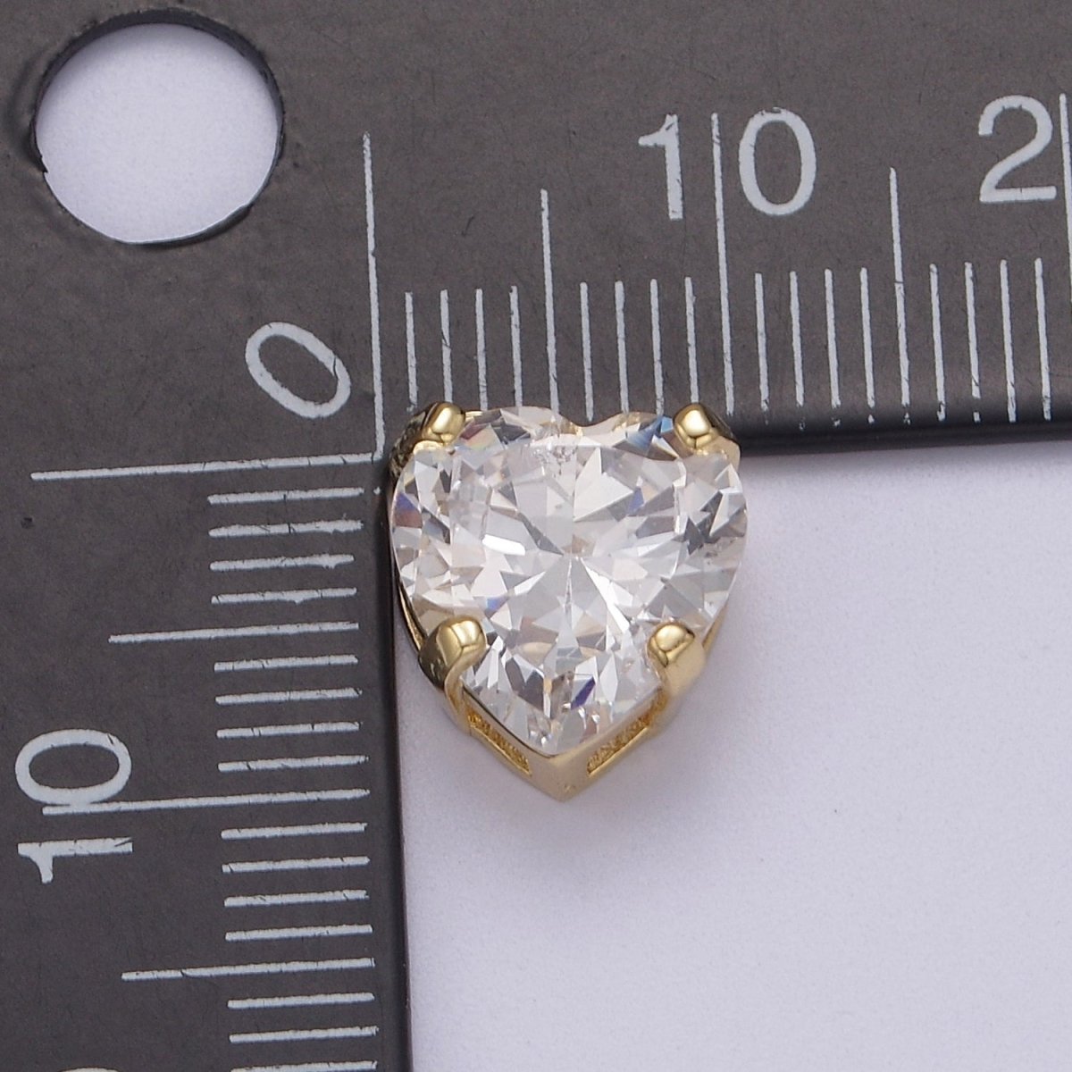 24K Gold Filled Pink / Clear Cubic Zirconia Heart Spacer Beads | B-067 B-085 - DLUXCA