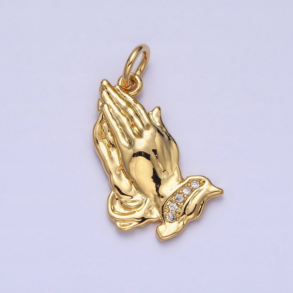 24K Gold Filled Prayer Hands Religious Add-On Charm | AC372 - DLUXCA