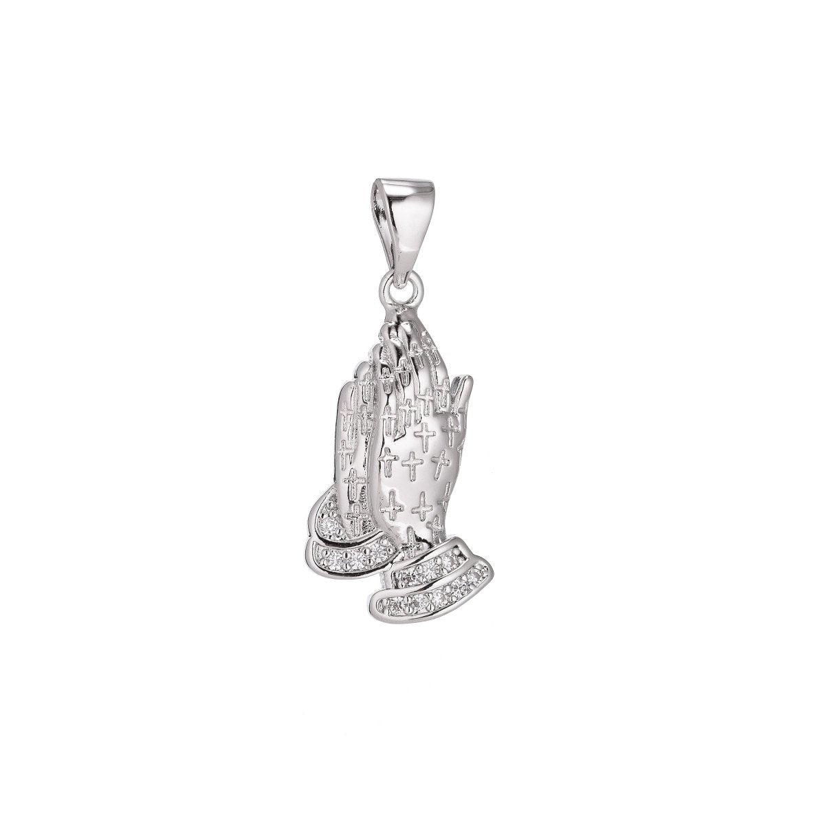 24K Gold Filled Prayers Charm Minimalist Simple Cross Jesus Cubic Zirconia Necklace Pendant Bracelet Earring Charm Bails for Jewelry Making H-907 H-919 - DLUXCA