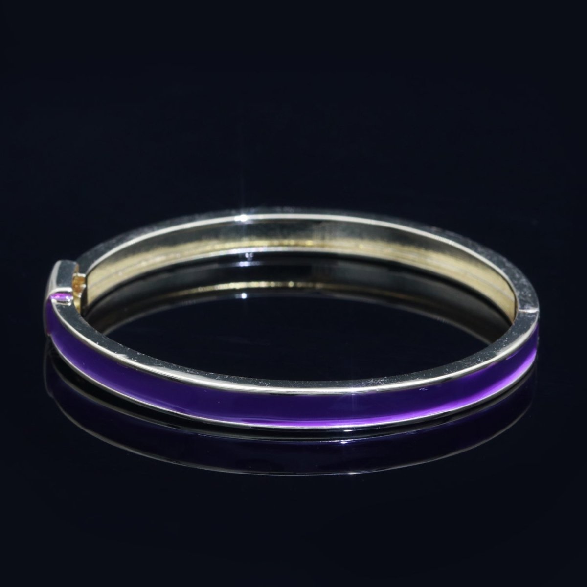 24K Gold Filled Purple Enamel Bangle Bracelet Wholesale Stacking Bracelet Fashion Jewelry | WA-090 Clearance Pricing - DLUXCA