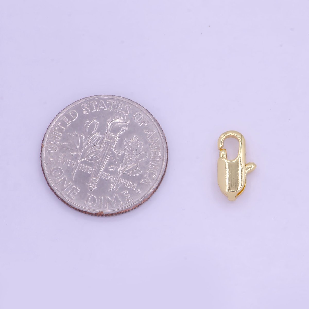 24K Gold Filled Rectangular 10.3mm x 5.3mm Lobster Clasps Closure Supply L-845 - DLUXCA