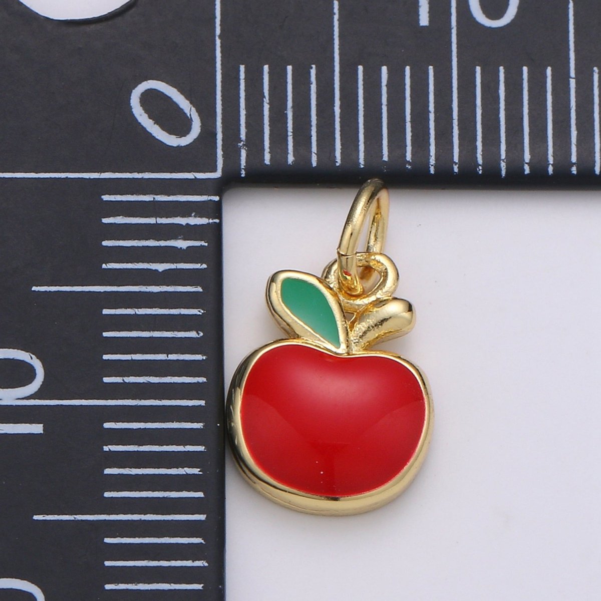 24K Gold Filled Red Apple Fruit Charm D-928 - DLUXCA