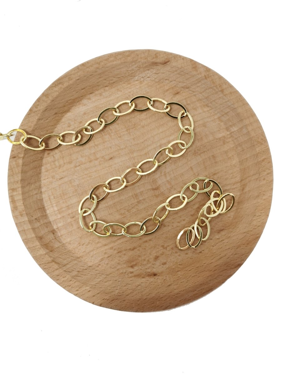 24K Gold Filled Rolo CABLE Chain by Yard, Wholesale Bulk Roll Chain for Jewelry Making | ROLL-031 Clearance Pricing - DLUXCA