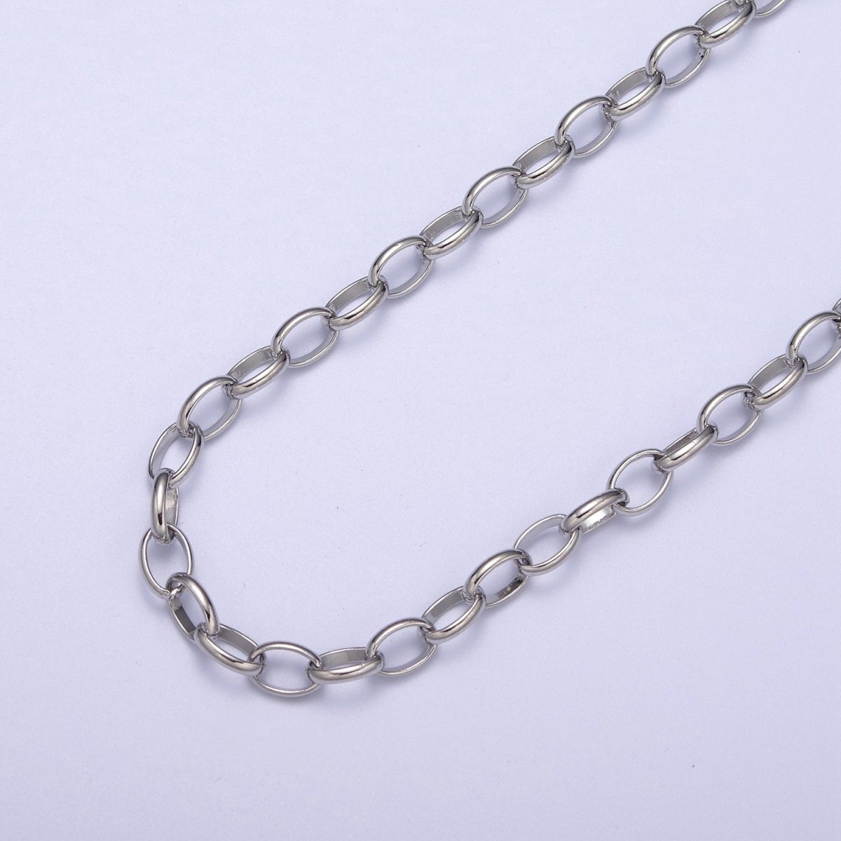 24K Gold Filled ROLO Cable Chain, Unfinished 7X5mm Oval Cable Chain in Gold & Silver, Unfinished Chain For Jewelry Making | ROLL-662, ROLL-663 Clearance Pricing - DLUXCA