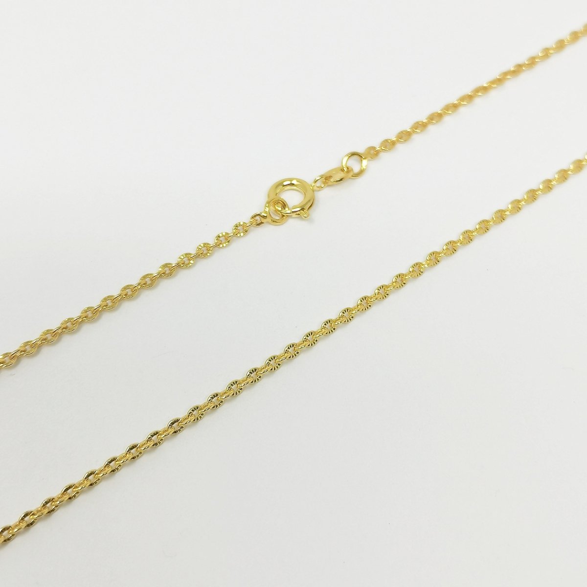 24K Gold Filled Rolo Necklace, Minimalist 17.7 Inch Chain, Dainty 1.8mm Rolo Necklace w/ Spring Ring | CN-971 Clearance Pricing - DLUXCA