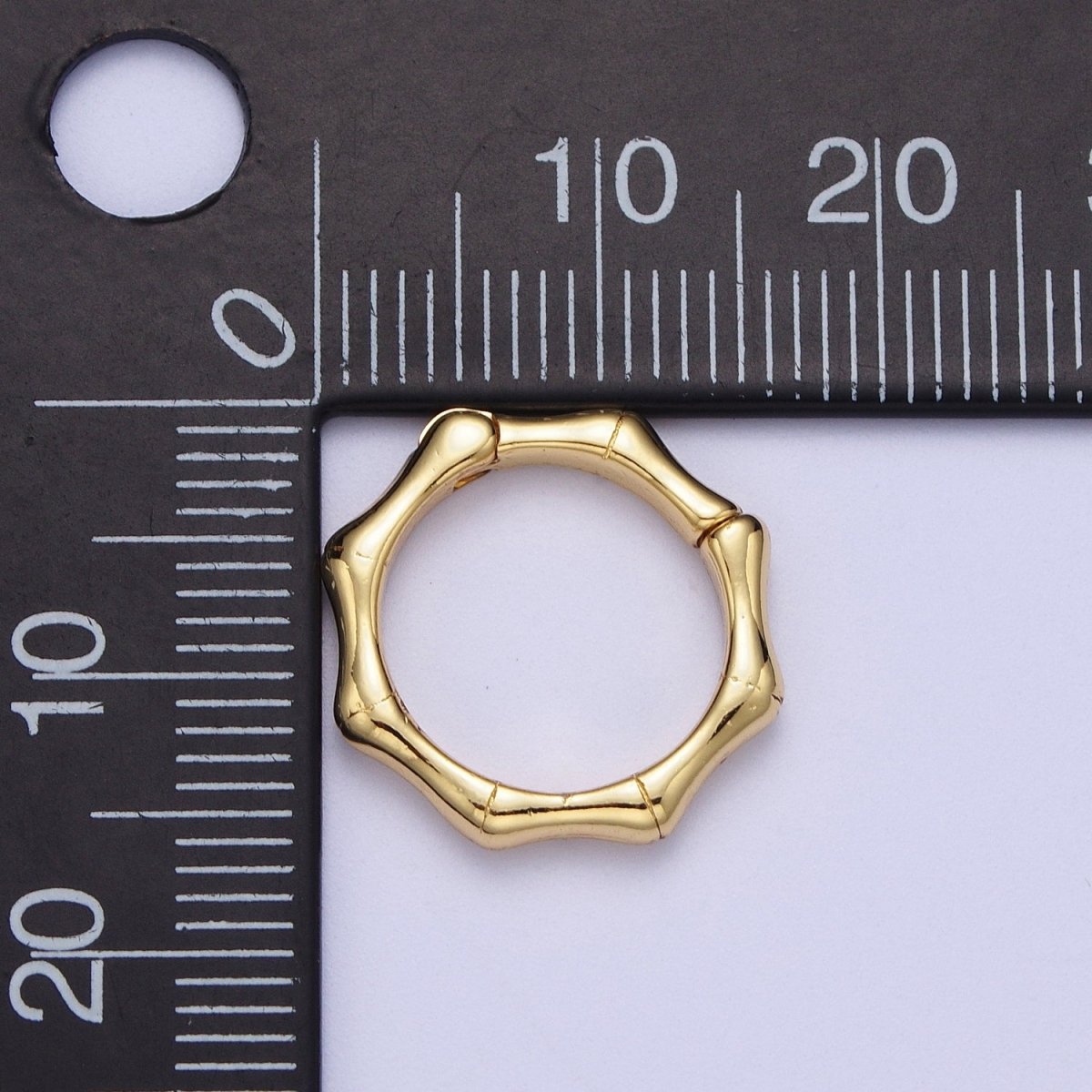 24K Gold Filled Round Bamboo Plant Pull Spring Gate Ring Closure Findings For Jewelry Making L-931 L-932 - DLUXCA