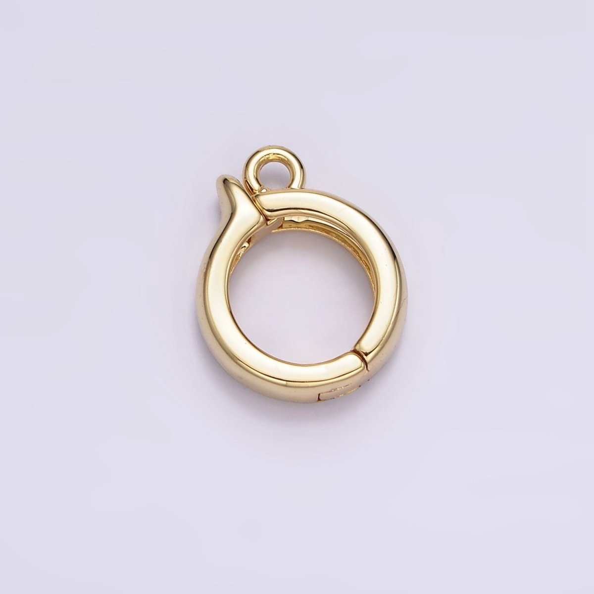 24K Gold Filled Round Open Loop Interchangeable Charm Holder Jewelry Supply in Gold & Silver | Z-921 Z-922 - DLUXCA