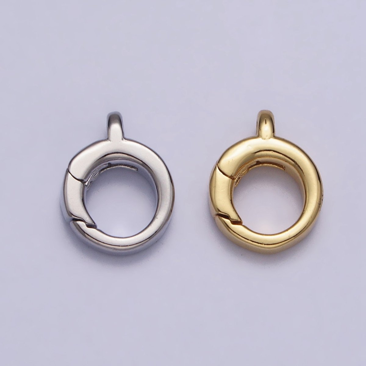 24K Gold Filled Round Push Triggerless Clasps Jewelry Closure Supply in Gold & Silver | Z-131 Z-132 - DLUXCA