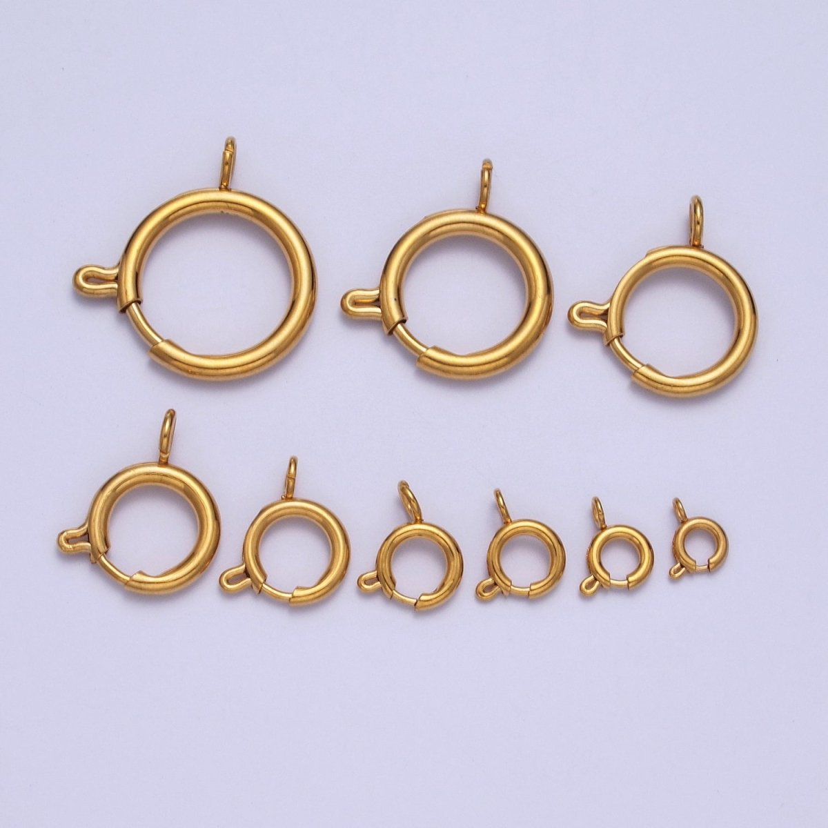24K Gold Filled Round Spring Ring Closure Clasps For DIY Jewelry Making L-892-L-899 L-905 - DLUXCA