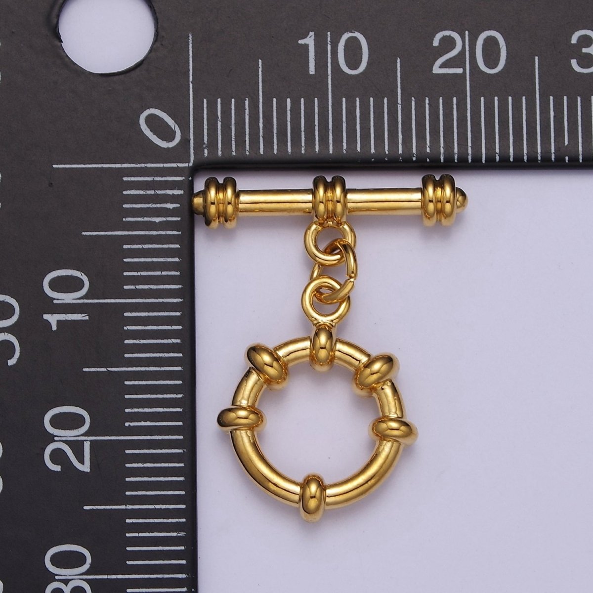 24k Gold Filled Round Toggle Clasp, Jewelry Clasp Sailor OT Clasp Findings L-690 L-691 L-692 - DLUXCA