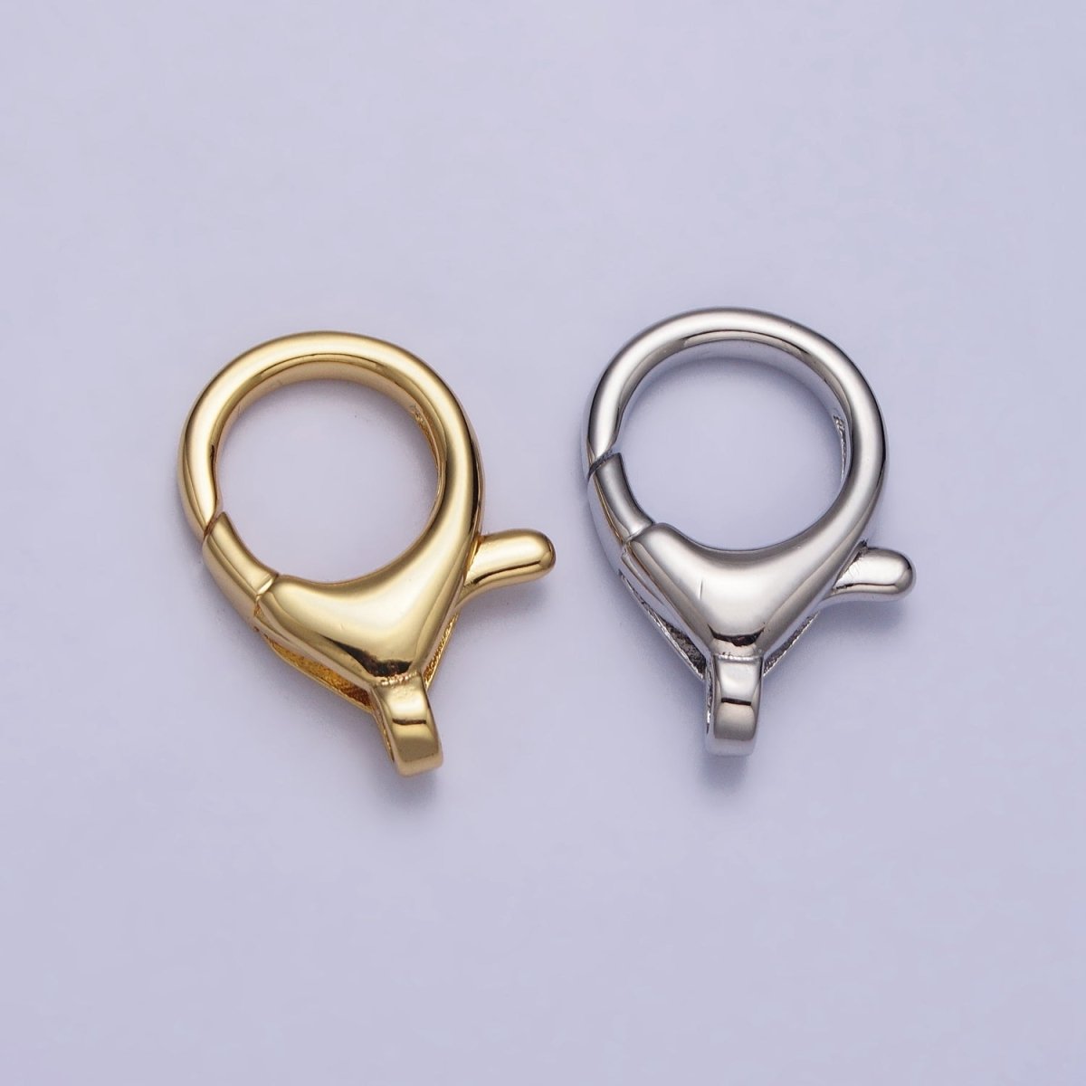 24K Gold Filled Rounded Oval 20mm Lobster Clasps Jewelry Closure in Gold & Silver | Z-111 Z-112 - DLUXCA